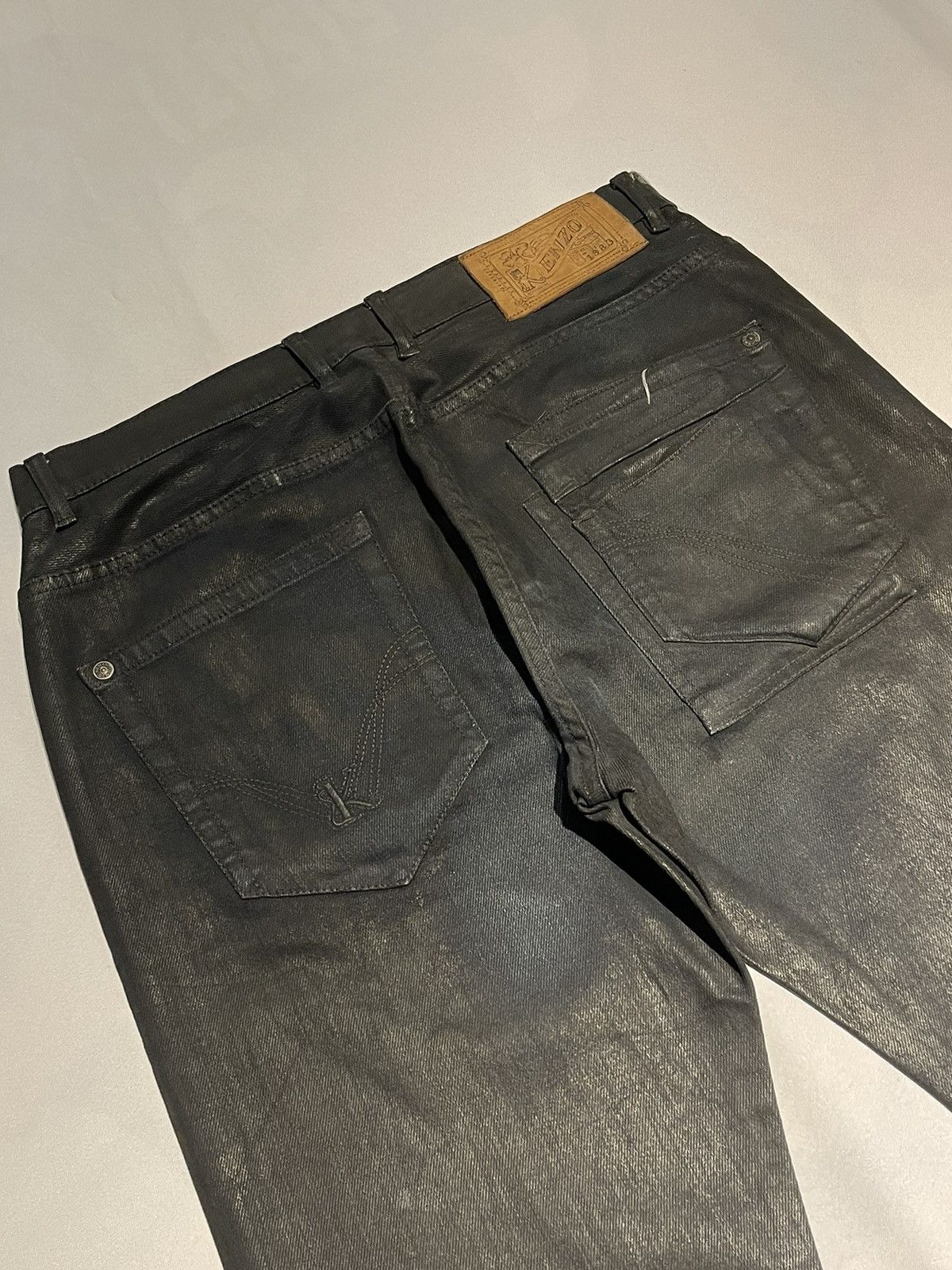 Designer × Kenzo × Vintage Vintage KENZO JEANS Denim Distressed Super Black Size US 32 / EU 48 - 10 Thumbnail