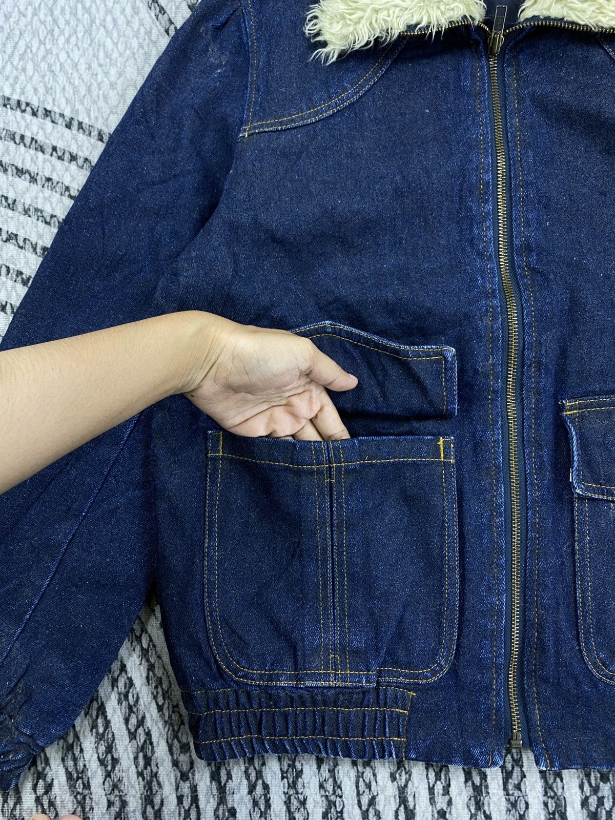 Vintage 🔥RARE Vintage Japan Detroit Sherpa Collar Denim Jacket Size US M / EU 48-50 / 2 - 7 Thumbnail