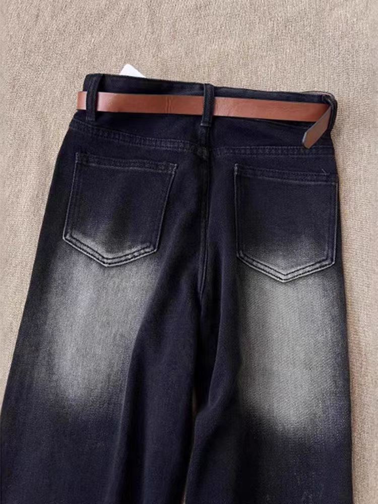 Japanese Brand × Jean Vintage Washed Black Grey Street Y2K Micro Flare Jeans Size US 32 / EU 48 - 4 Thumbnail