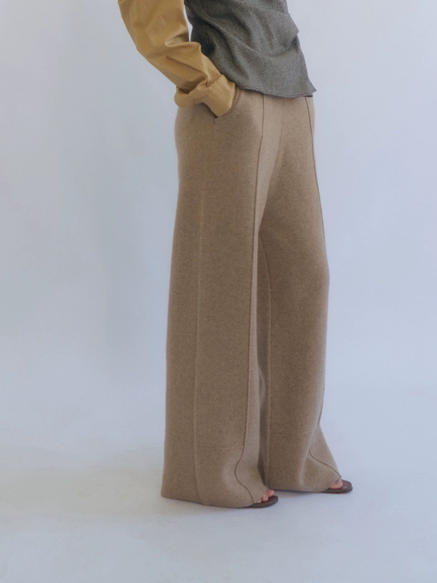 Loro Piana Loro Piana Baby Cashmere Knit Wide-Leg Trousers Size 40 Size 27" / US 4 / IT 40 - 6 Thumbnail