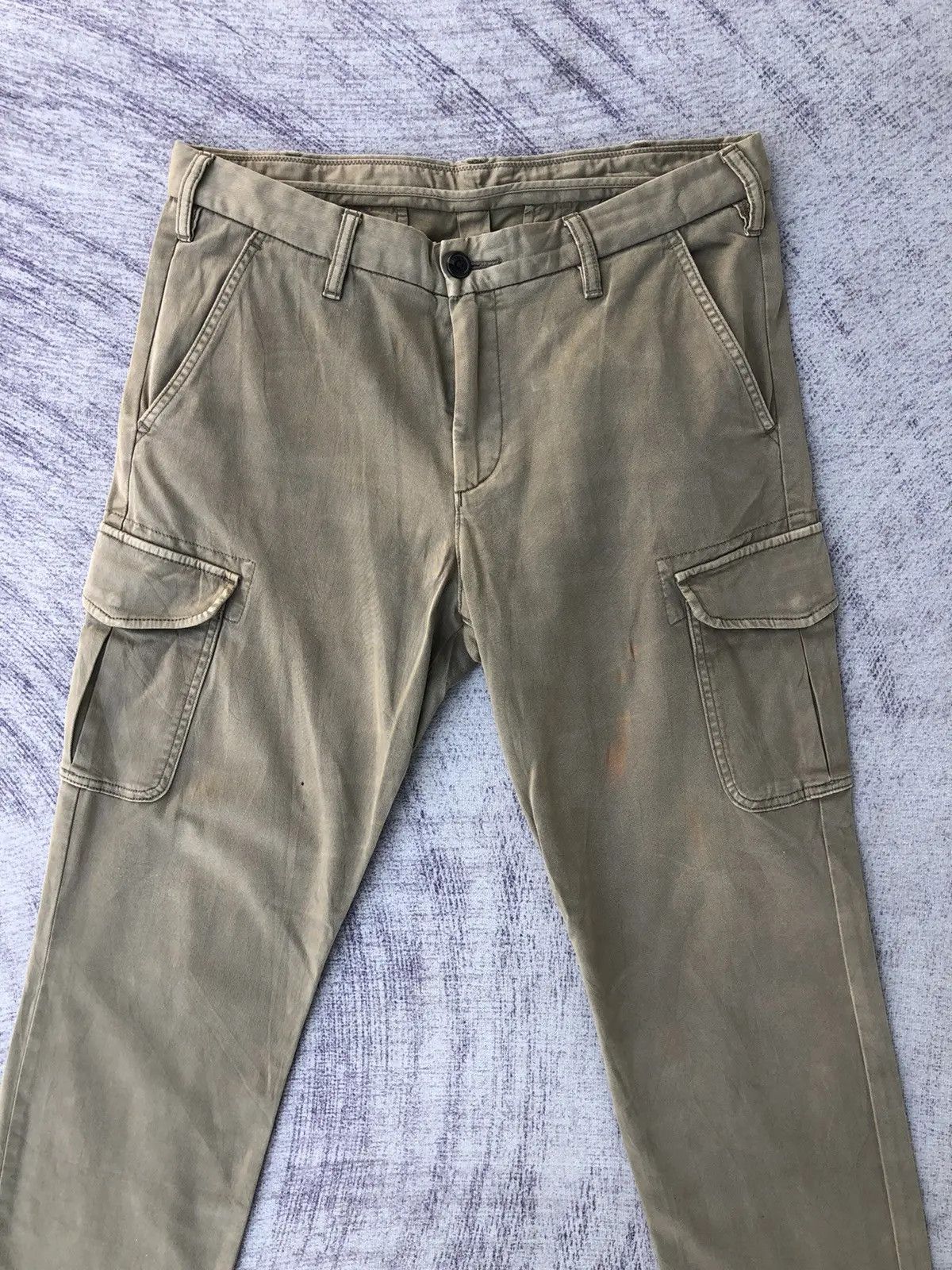 Olive × Other × Vintage Faded Olive Cargo Trousers With 6 Pocket Work ware Size US 32 / EU 48 - 2 Thumbnail