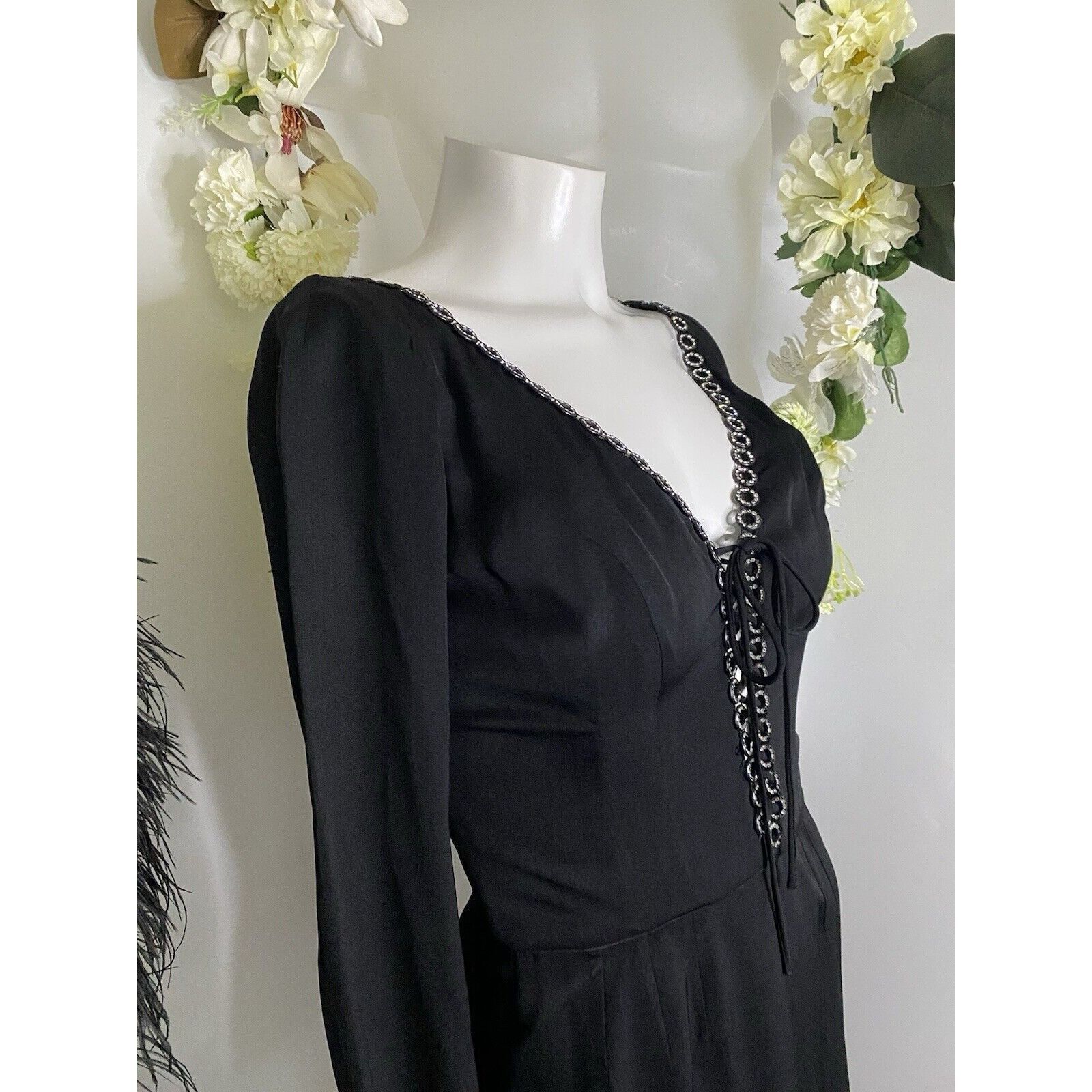 Vintage Vintage 1970s Jack Hartley Miami Black Corset Cocktail Midi Size XS / US 0-2 / IT 36-38 - 16 Thumbnail