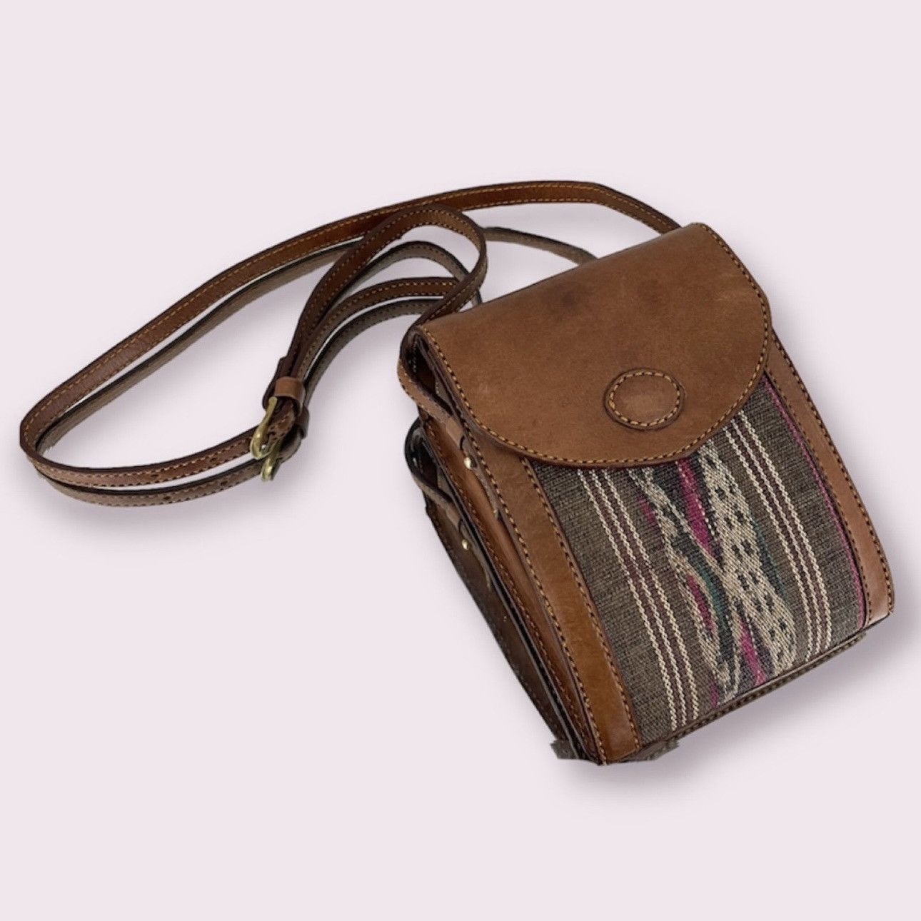 Other Southwestern Brown Faux Leather Tapestry Crossbody Bag Size ONE SIZE - 1 Thumbnail