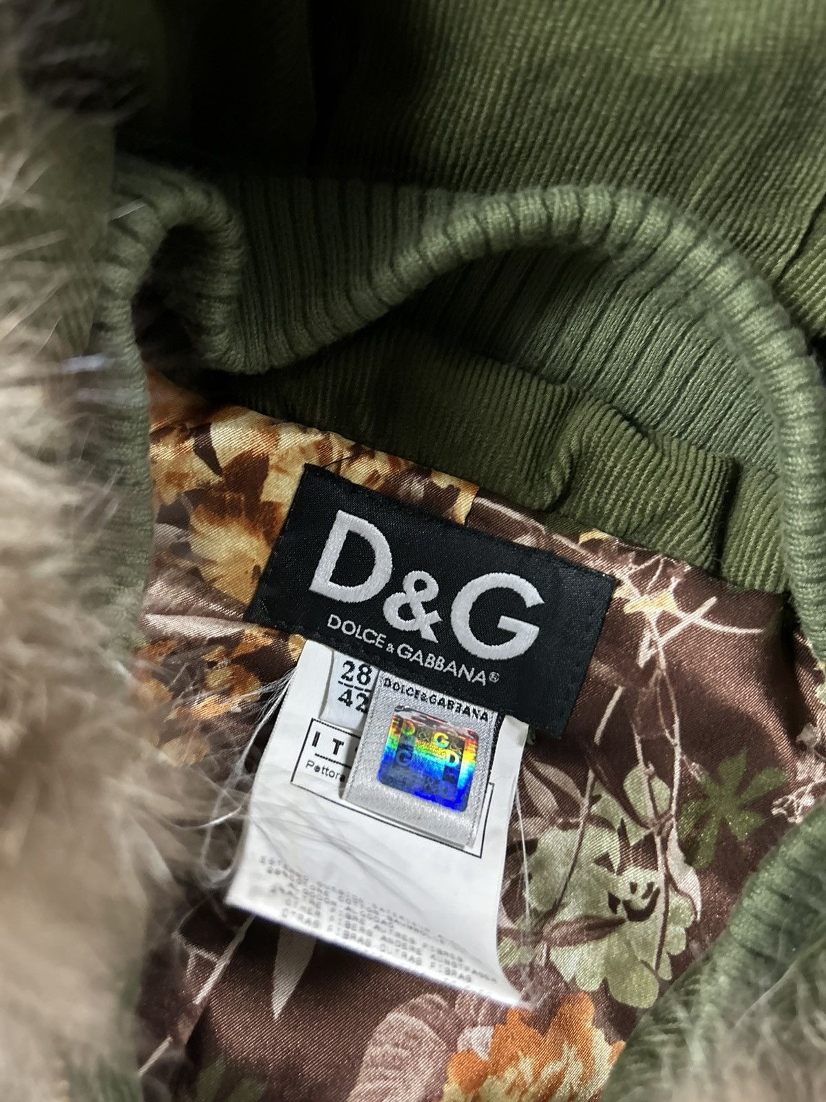 Dolce & Gabbana Dolce & Gabbana vintage khaki corduroy fur hooded Size S / US 4 / IT 40 - 3 Thumbnail