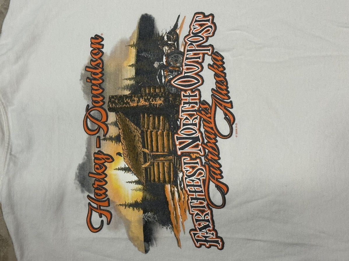 Harley Davidson × Vintage 2008 Harley Davidson Fairbanks Alaska Crow T-Shirt Size US XXL / EU 58 / 5 - 8 Thumbnail