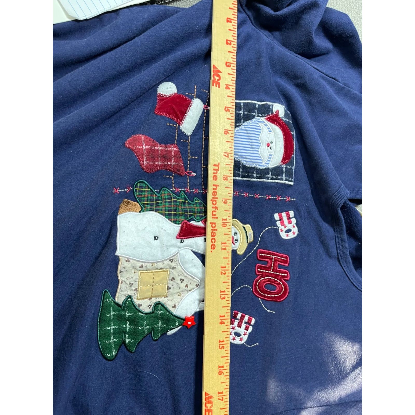 Vintage VINTAGE Bobbie Brooks Christmas Sweater Womens Large Blue Santa Snowman Knit Pullover Boatneck Sleeveless, Regular Fit, Christmas Theme Women Size L / US 10 / IT 46 - 3 Thumbnail
