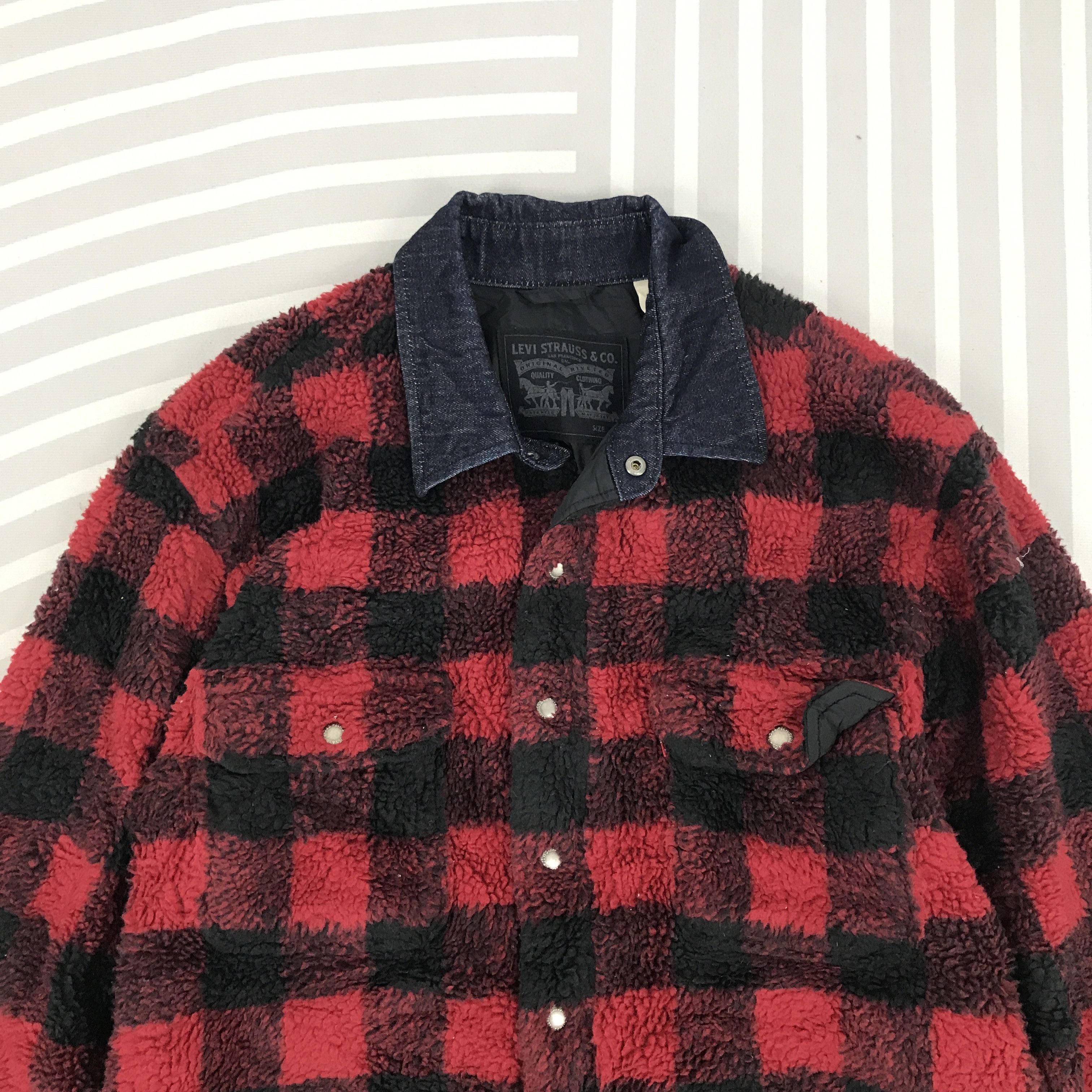 Levi's × Levi's Vintage Clothing × Vintage Vintage Levi Strauss and Co Sherpa snap button Jacket Size US S / EU 44-46 / 1 - 2 Thumbnail