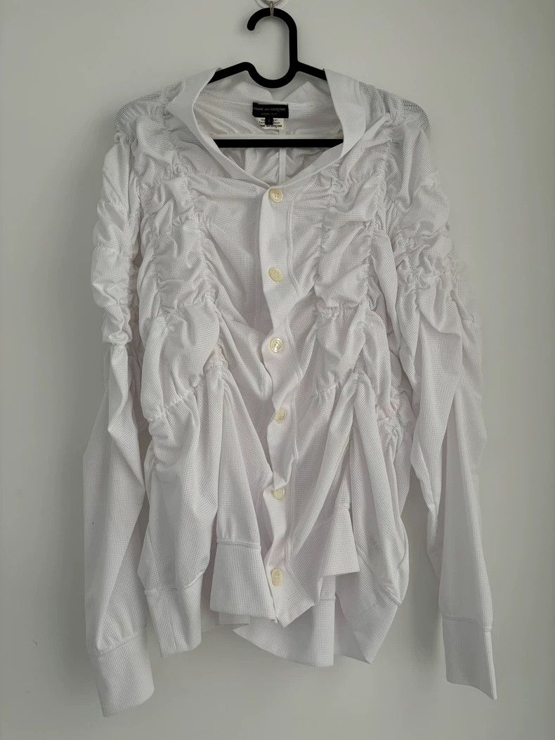 Comme des Garcons Comme Des Garcons Men's White Pleated Shirt Size US S / EU 44-46 / 1 - 1 Thumbnail