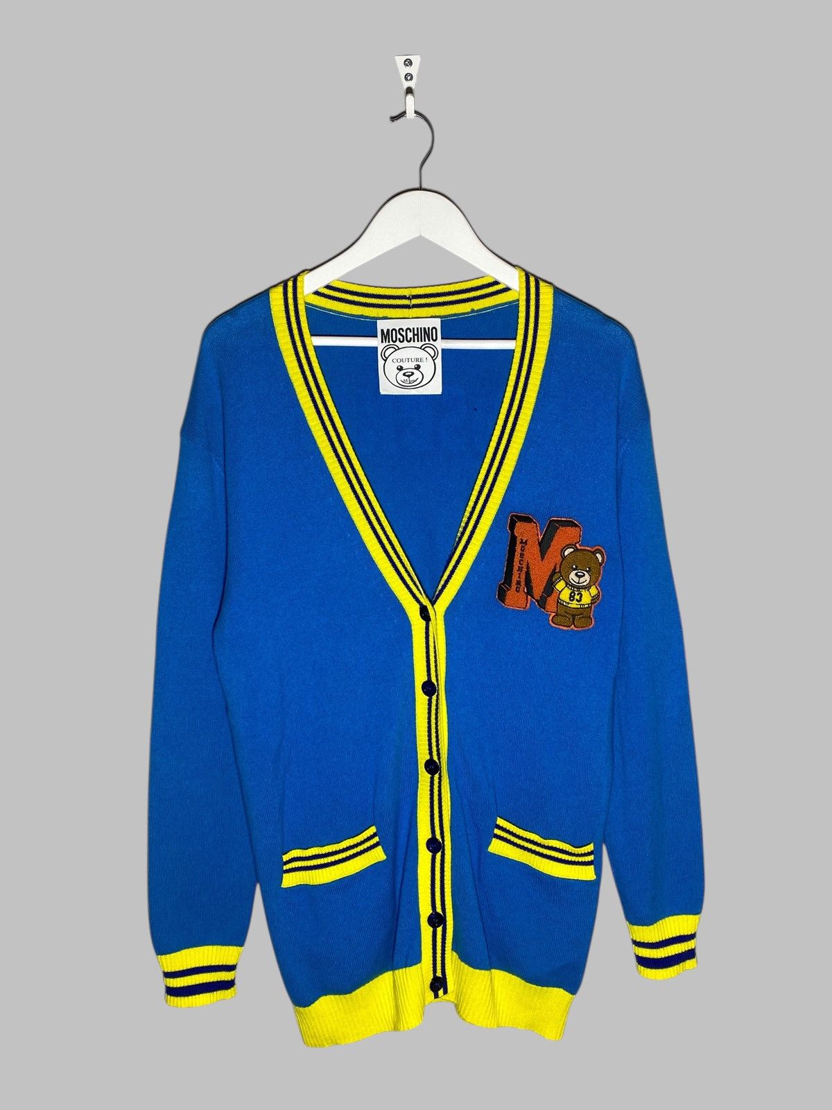 Moschino 🔥 MOSCHINO COUTURE CARDIGAN BEAR COLLEGE LOOK Y2K Size US L / EU 52-54 / 3 - 1 Thumbnail