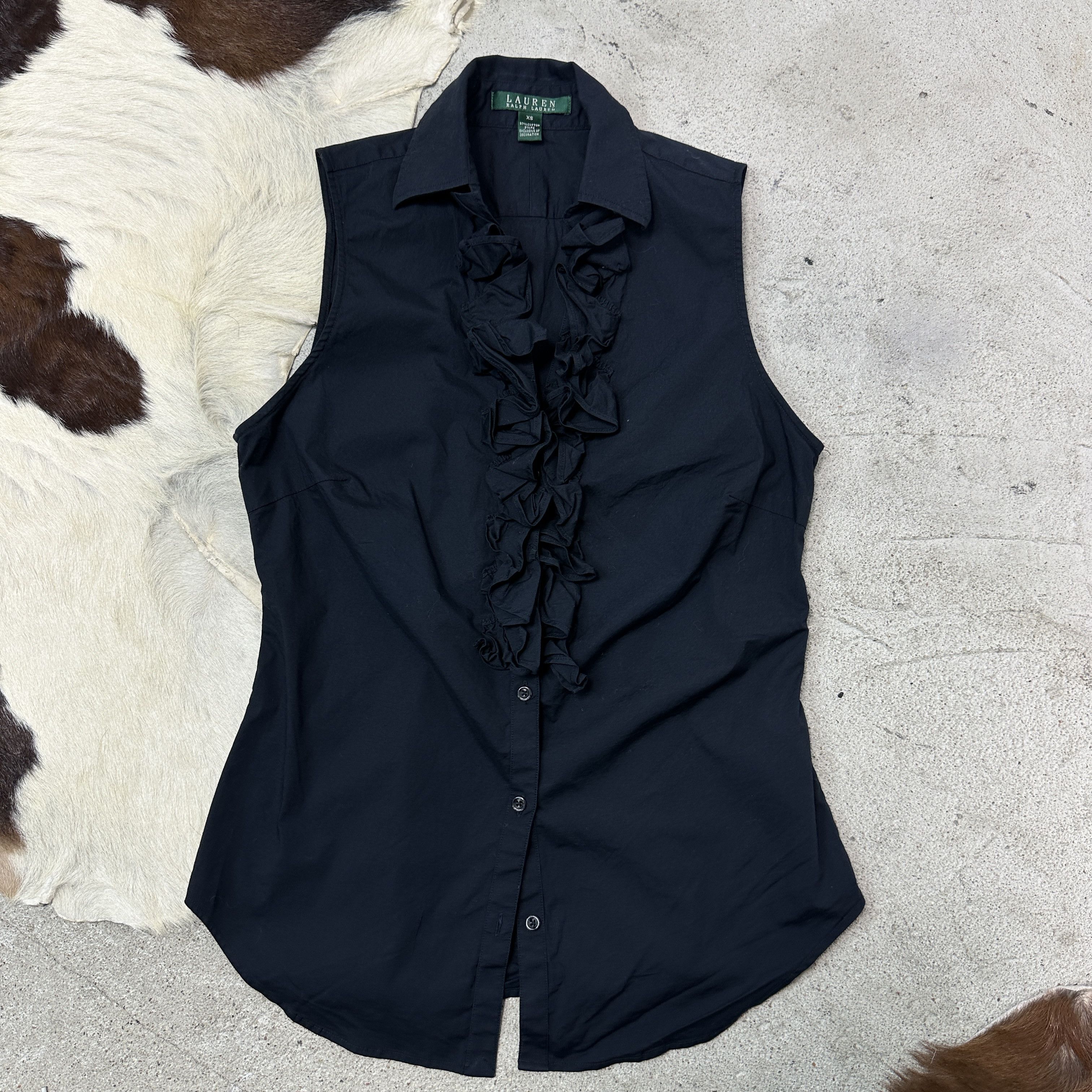 Ralph Lauren Vintage Avant Garde Old Money Ruffled Ralph Lauren Shirt Y2K Size XS / US 0-2 / IT 36-38 - 2 Thumbnail