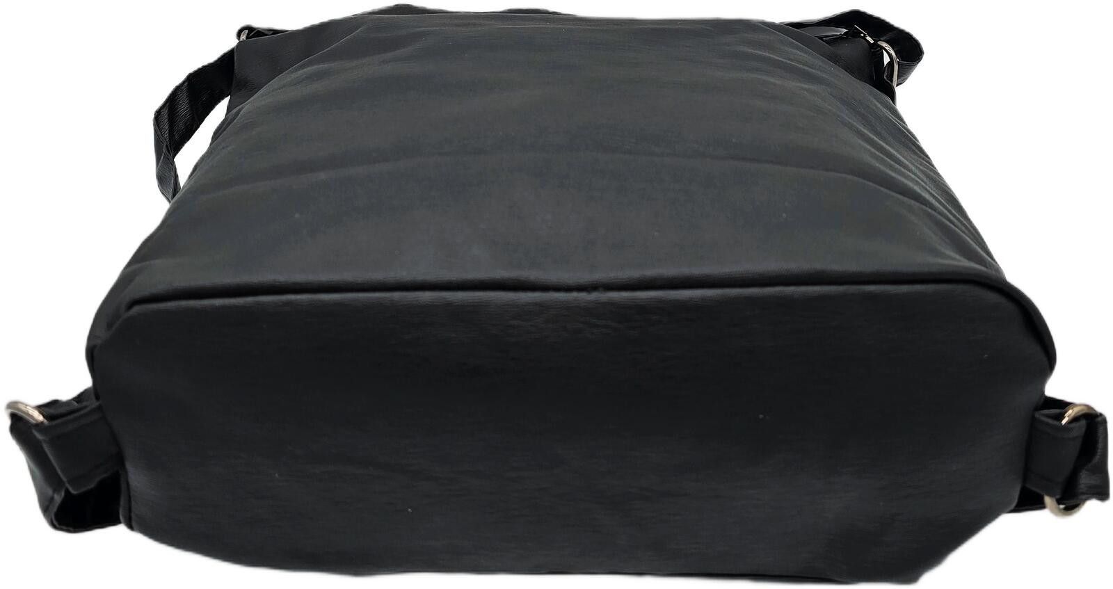 Genetic Manipulation Shinichiro Kuriya Black Faux Leather Shoulder Bag with Front Zipper Pockets Size ONE SIZE - 6 Thumbnail