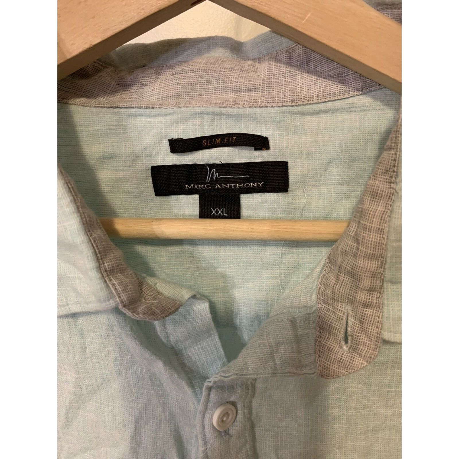 Marc Anthony Marc Anthony Men’s Sz XXL Button Shirt Green Linen Blend Bu Size US XXL / EU 58 / 5 - 2 Thumbnail