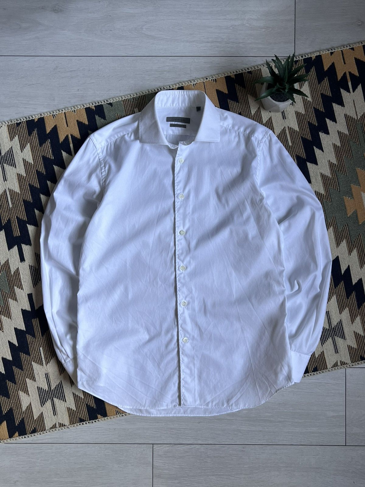 Corneliani Corneliani Luxury White Button Up Shirt Size US M / EU 48-50 / 2 - 2 Thumbnail