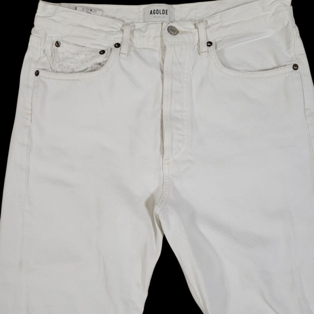 Agolde Agolde Women Distressed Raw Hem Cotton Straight Button-Fly Size 28" / US 6 / IT 42 - 5 Thumbnail