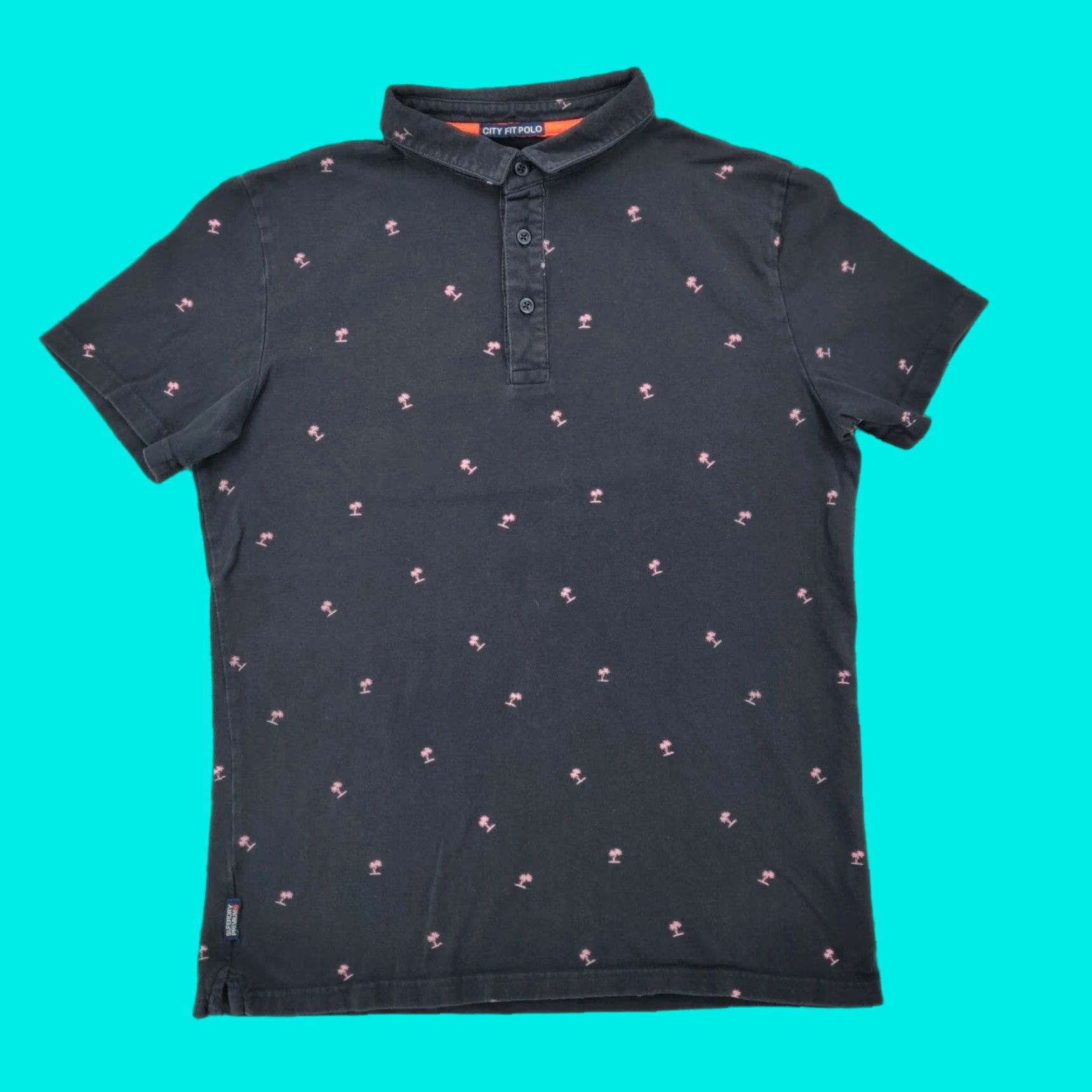Superdry Superdry Polo Shirt Mens Large Black City Fit Polo Palms Short Sleeve Golf Size US L / EU 52-54 / 3 - 1 Thumbnail