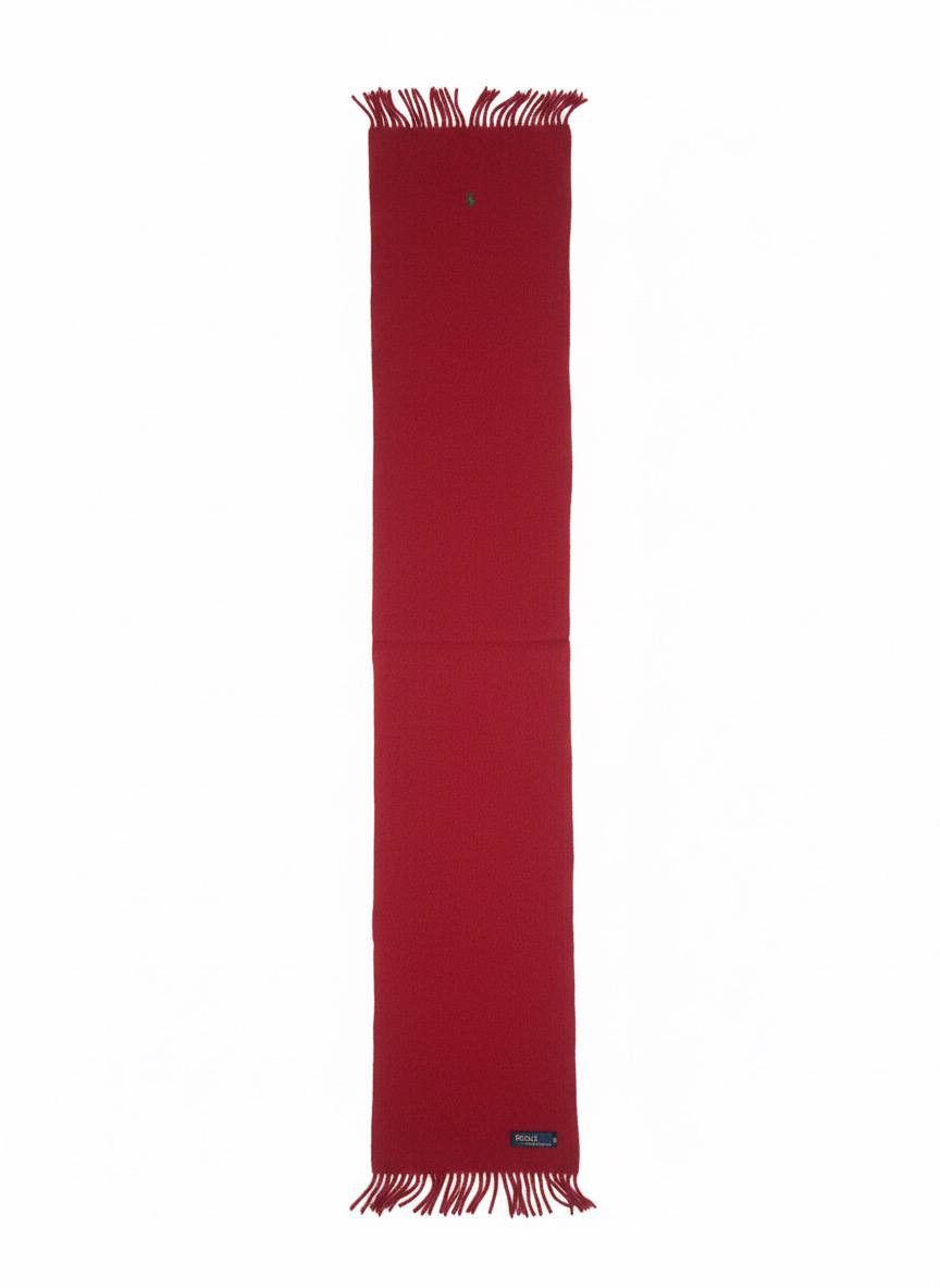 Polo Ralph Lauren POLO RALPH LAUREN Red 100% Wool Scarf Classic Logo Size ONE SIZE - 2 Thumbnail