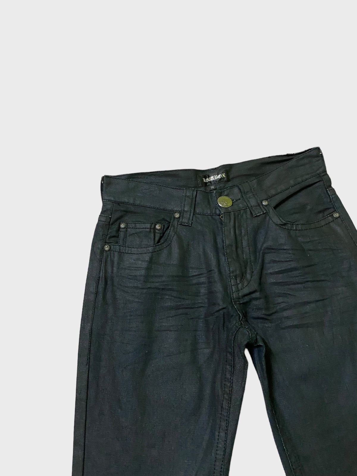 Hysteric Glamour × Le Grande Bleu (L.G.B.) LOWBOX 🌟 Waxed Rick Owen's style Denim Size US 28 / EU 44 - 4 Thumbnail