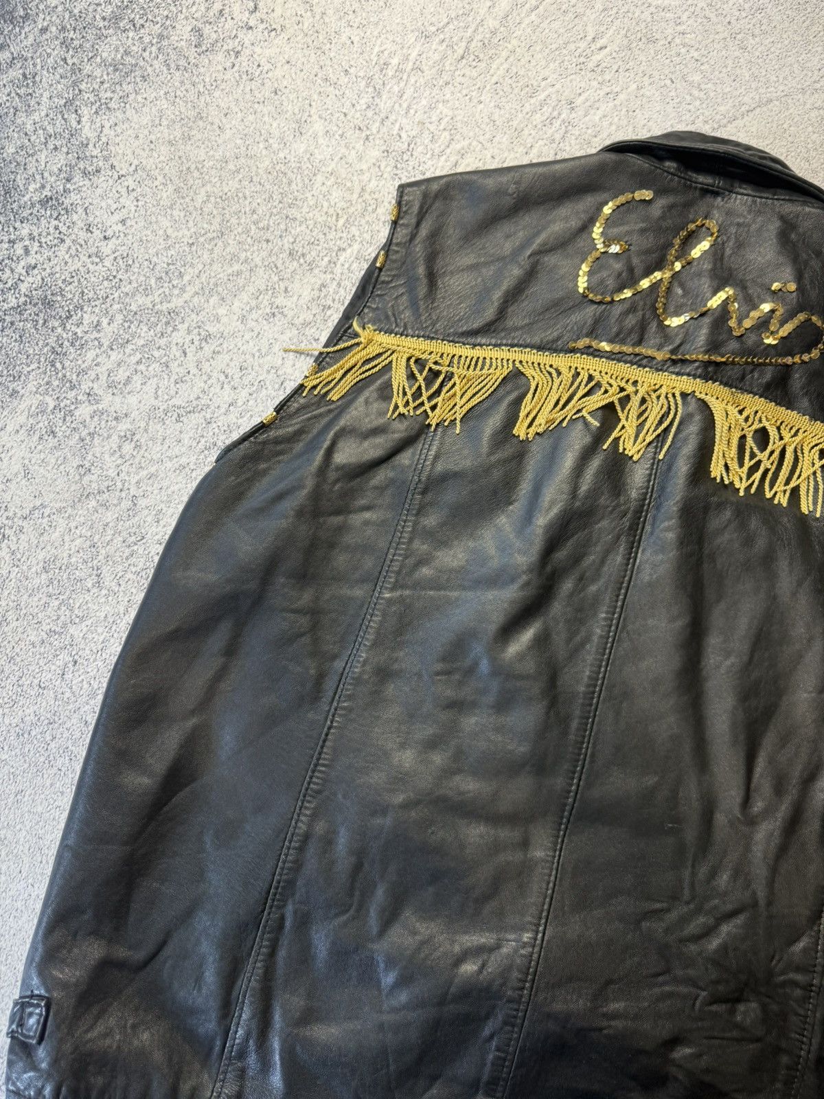 Leather Vintage Real Leather Vest Elvis Y2K Japanese Size US XL / EU 56 / 4 - 23 Thumbnail