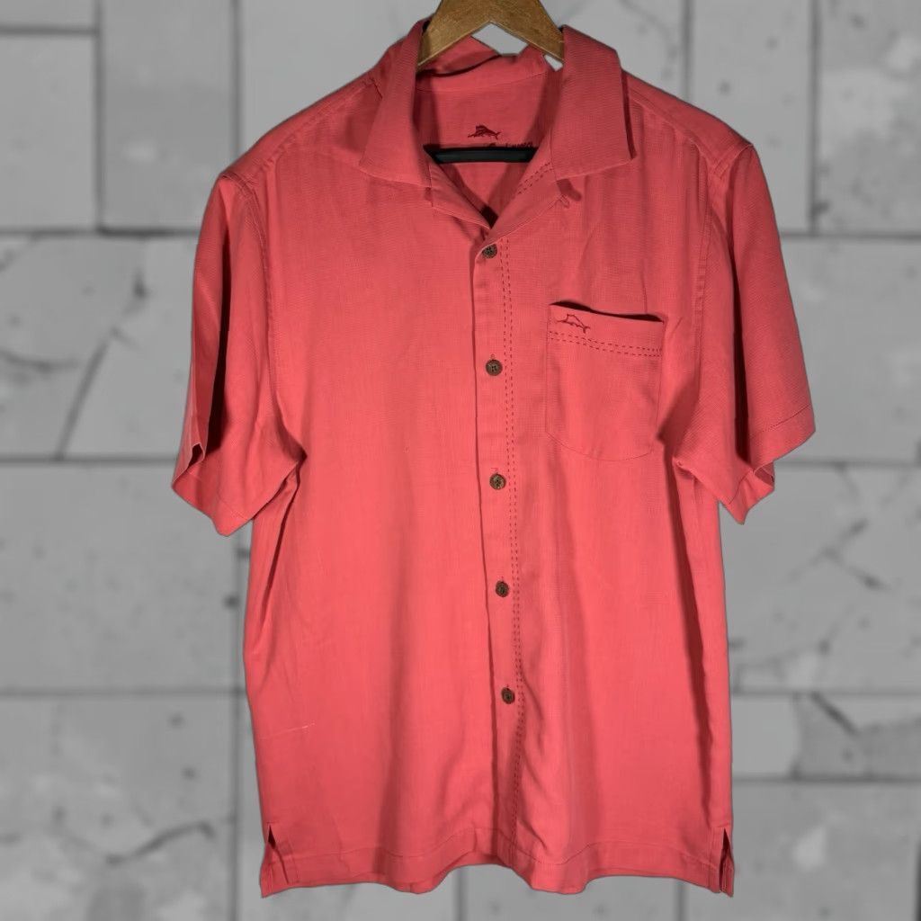 Tommy Bahama Tommy Bahama Red Casual Short Sleeve Button-Down Mens Size M Shirt Size US 31 - 1 Thumbnail