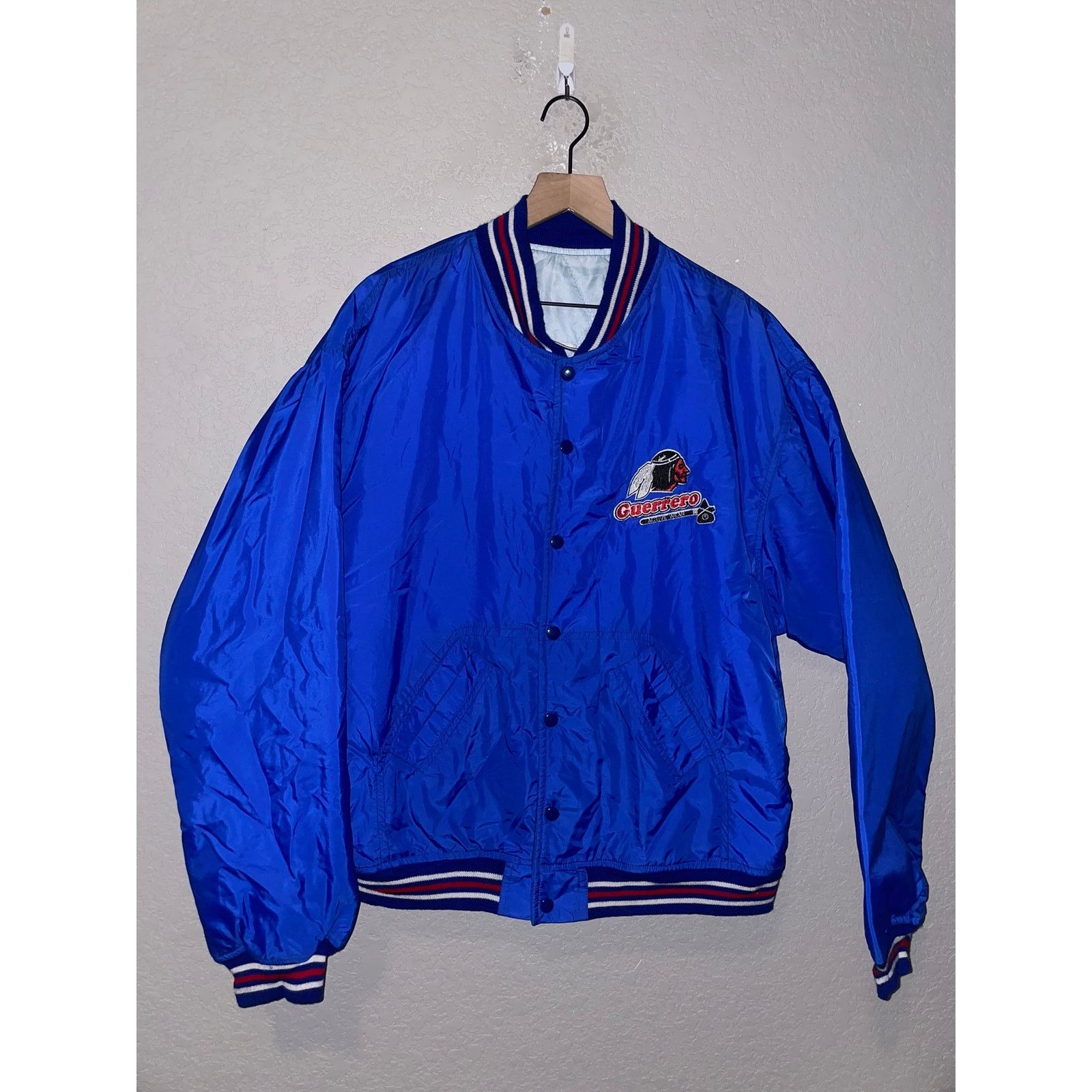 Vintage Vintage Guerrero Bomber Jacket Native American Blue 80s XL Size US XL / EU 56 / 4 - 1 Thumbnail