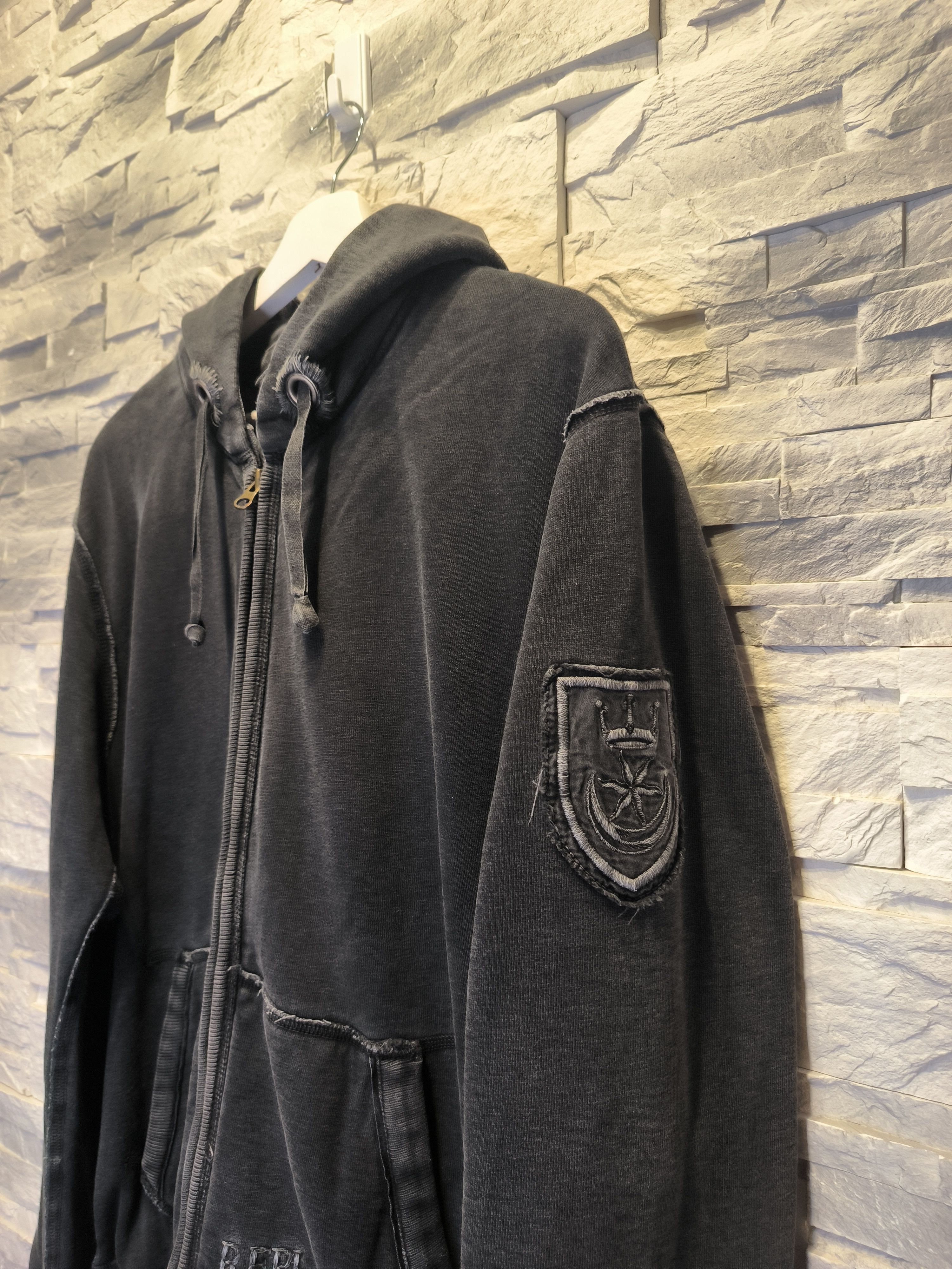 Replay × Vintage Vintage Replay Fortuna Zip Hoodie Emo Logo Gray Distressed Size US M / EU 48-50 / 2 - 3 Thumbnail
