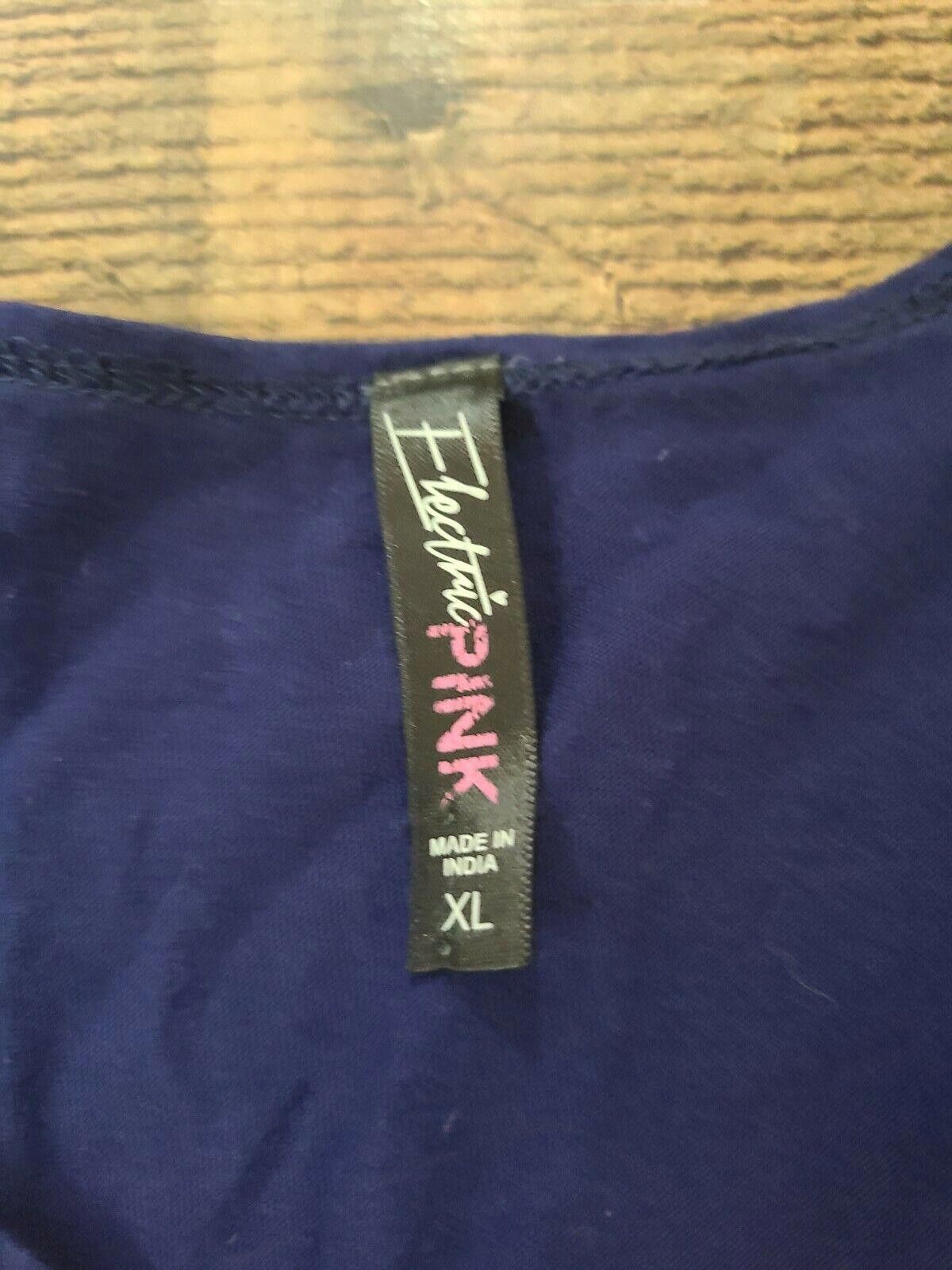 Designer Electric Pink Tank Top Junior XL Royal Blue Size XL / US 12-14 / IT 48-50 - 2 Thumbnail
