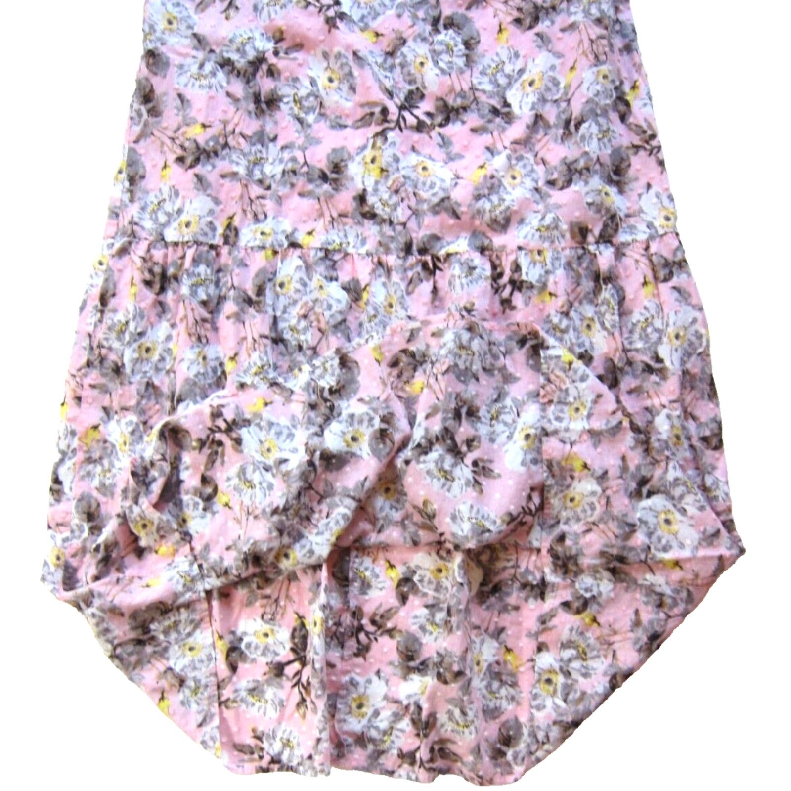 Pinko Happy Nature Maxi Dress Short Sleeve 100% Cotton Pink White Yellow Small Womens Size 28" / US 6 / IT 42 - 6 Thumbnail