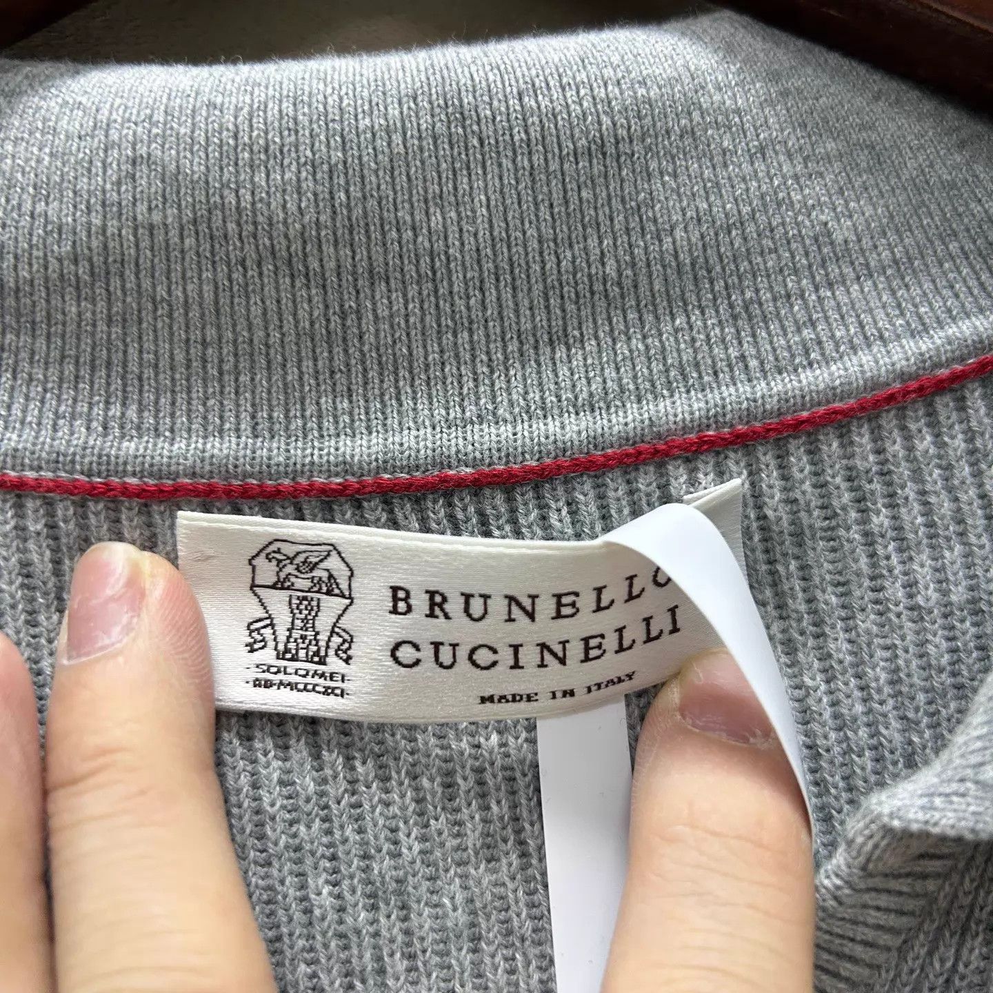 Brunello Cucinelli Brunello Cucinelli 99 New Gray Knit Polo 50 Size US M / EU 48-50 / 2 - 3 Thumbnail