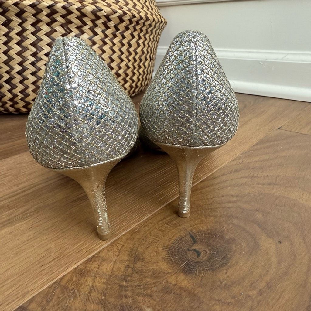 Jimmy Choo Jimmy Choo Glitter Fabric Isabel Peep Toe Pumps Heels 39.5 Size US 9 / IT 39 - 7 Thumbnail
