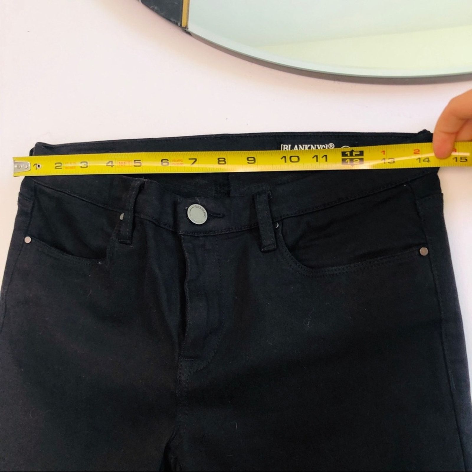 Anthropologie BLANK NYC Black Lace Up Ankle Tie Low Mid Skinny Denim Jeans Size 27" / US 4 / IT 40 - 8 Thumbnail