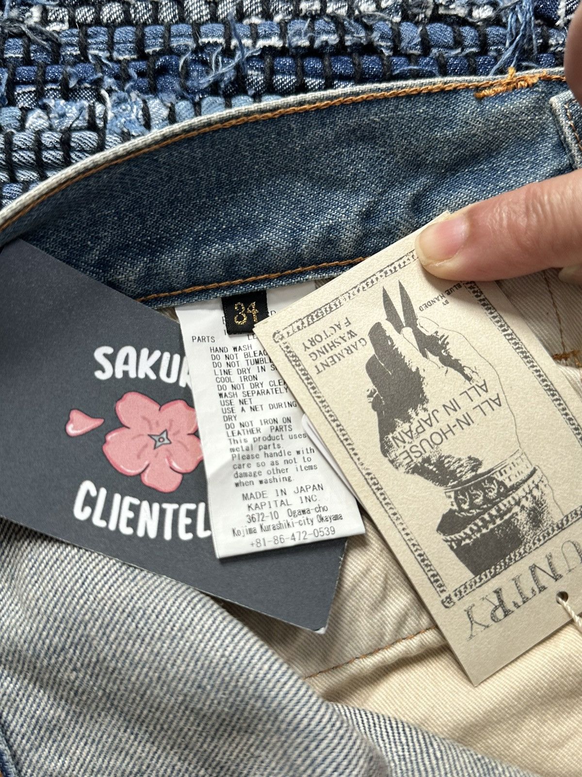 Kapital × Kapital Kountry Kapital 14oz Denim Short Pants Gem Set Studs Remake Indigo Size US 34 / EU 50 - 3 Thumbnail