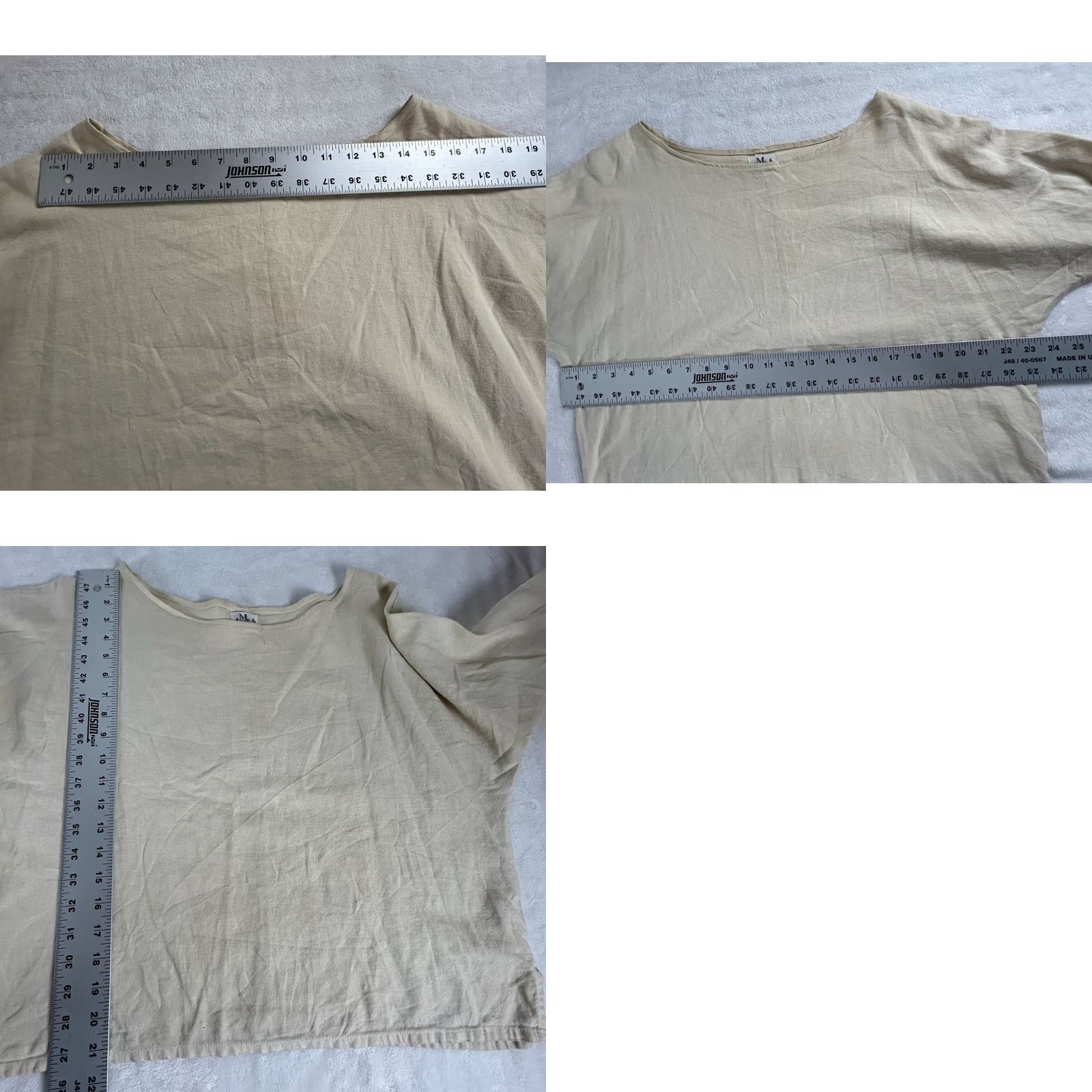 Arrow Me & Arrow Women Ivory Boat Neck Dolman Sleeve Top Blouse Medium Casual USA Made Size M / US 6-8 / IT 42-44 - 8 Thumbnail