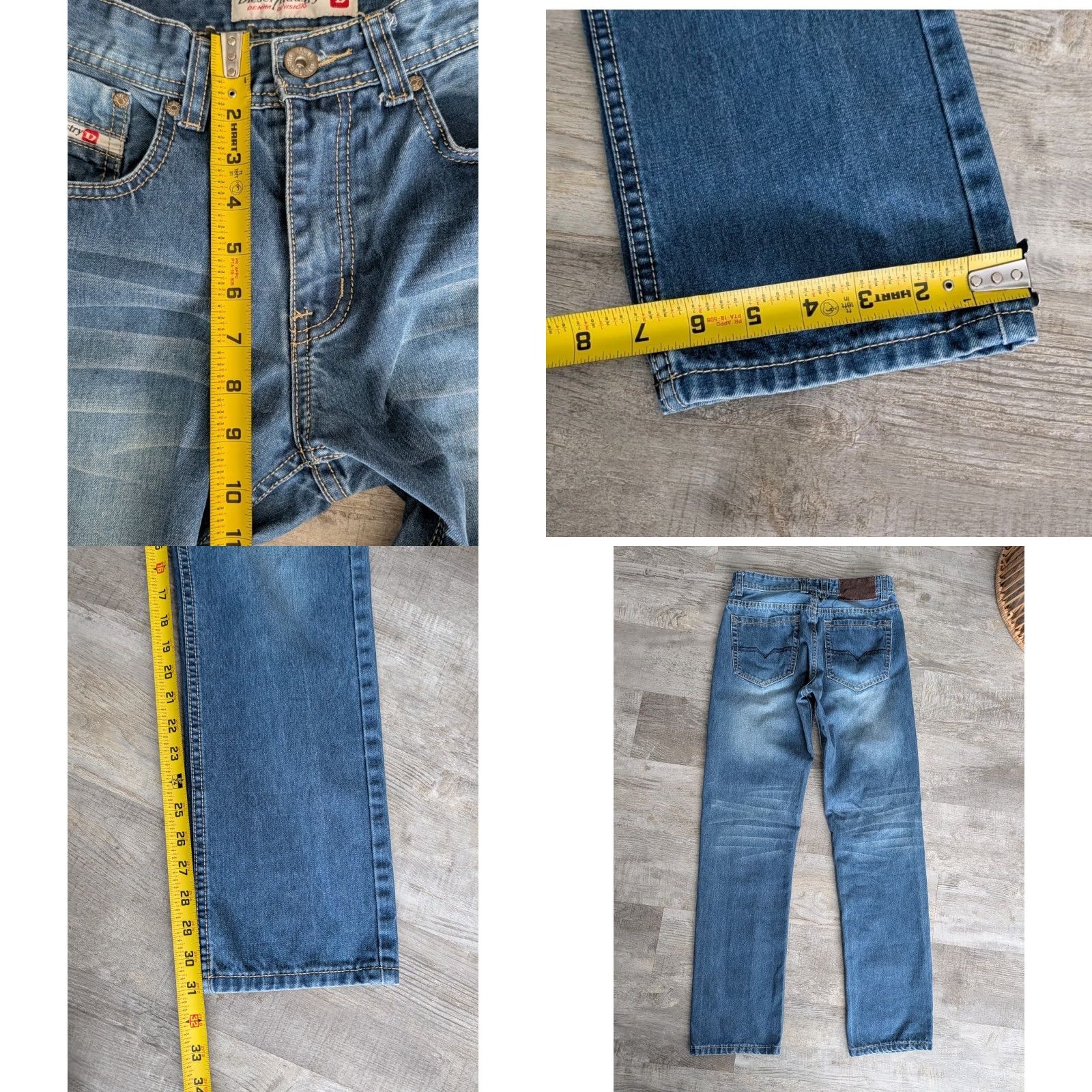 Diesel VINTAGE Diesel Women's Jeans 29 Italy Distressed Whiskered Faded 5-Pocket Denim Blue Adjustable Logo Retro 90s City Y2K Jeans Womens Size 29" - 9 Thumbnail