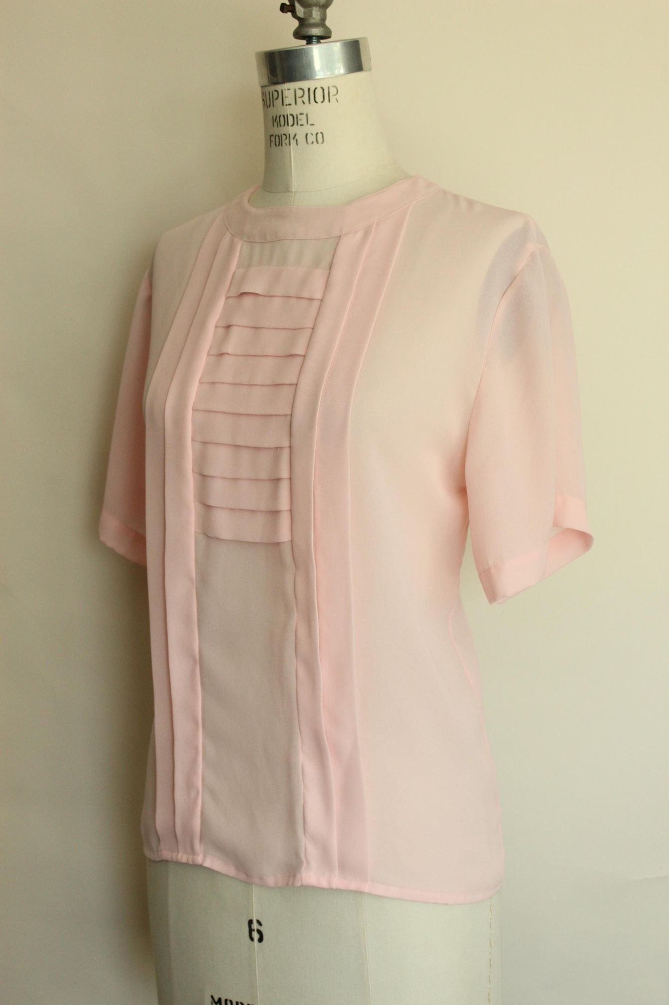 Vintage Vintage 1980s 1990s Blouse, Laura & Jayne Pink Pleated Shirt Size S / US 4 / IT 40 - 7 Thumbnail
