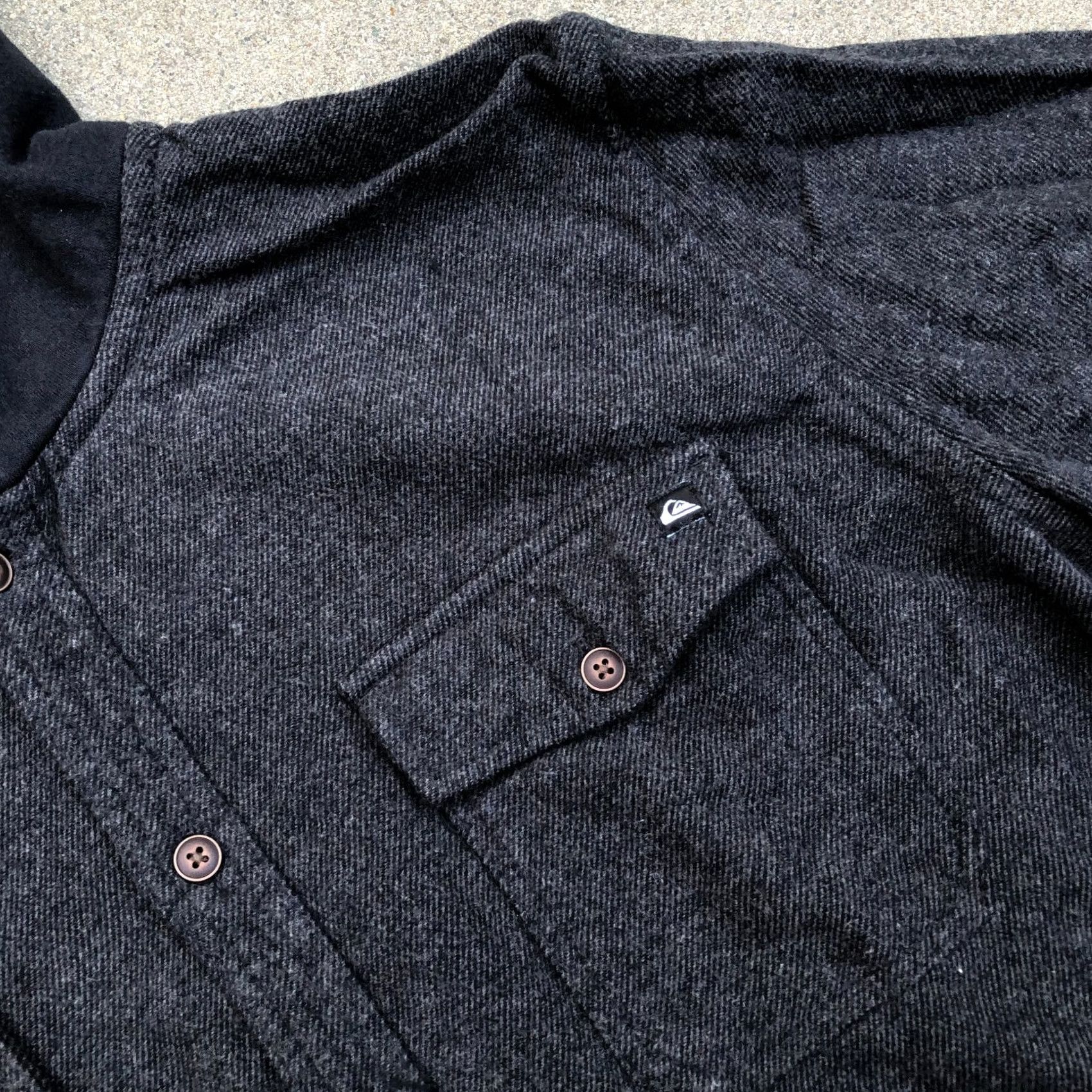Quiksilver VTG QUICKSILVER Button Snap Hoodie Jacket Shirt Men's XL Grey Long Sleeve Cotton Size US XL / EU 56 / 4 - 3 Thumbnail