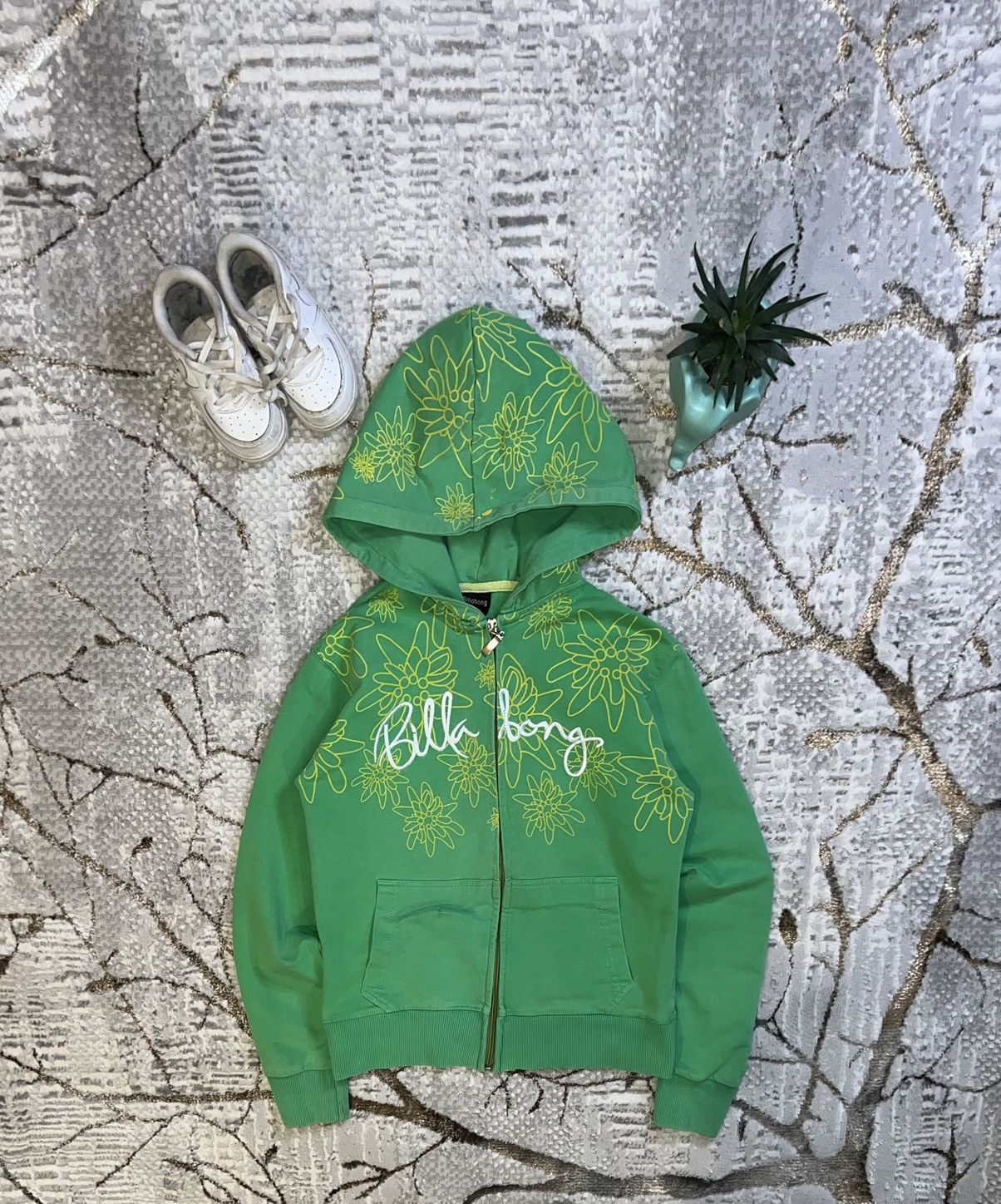 Billabong × Vintage BILLABONG 🌼 CRAZY VINTAGE ZIP HOODIE BIG LOGO Y2K SWAG Size US S / EU 44-46 / 1 - 1 Thumbnail