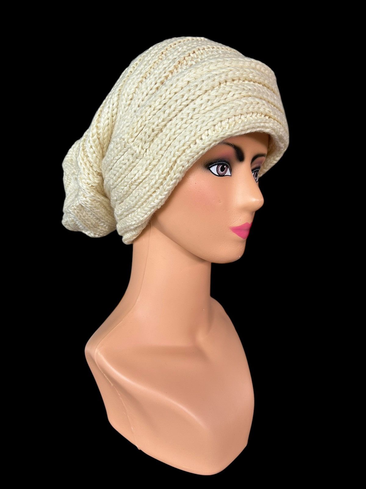 Japanese Brand × Kapital × Vintage Vtg Japanese Crochet Knitted Big Beanie Hats Size ONE SIZE - 3 Thumbnail