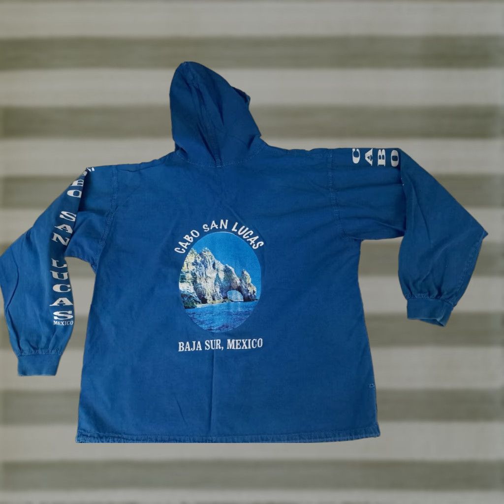 Nautica VINTAGE Canvas Nautical Hoodie Zip Unbranded Unisex Adults Sz 42 Blue Full Zip Beach 26in Long 26in Pit to Pit Mens Womens Size US XL / EU 56 / 4 - 1 Thumbnail