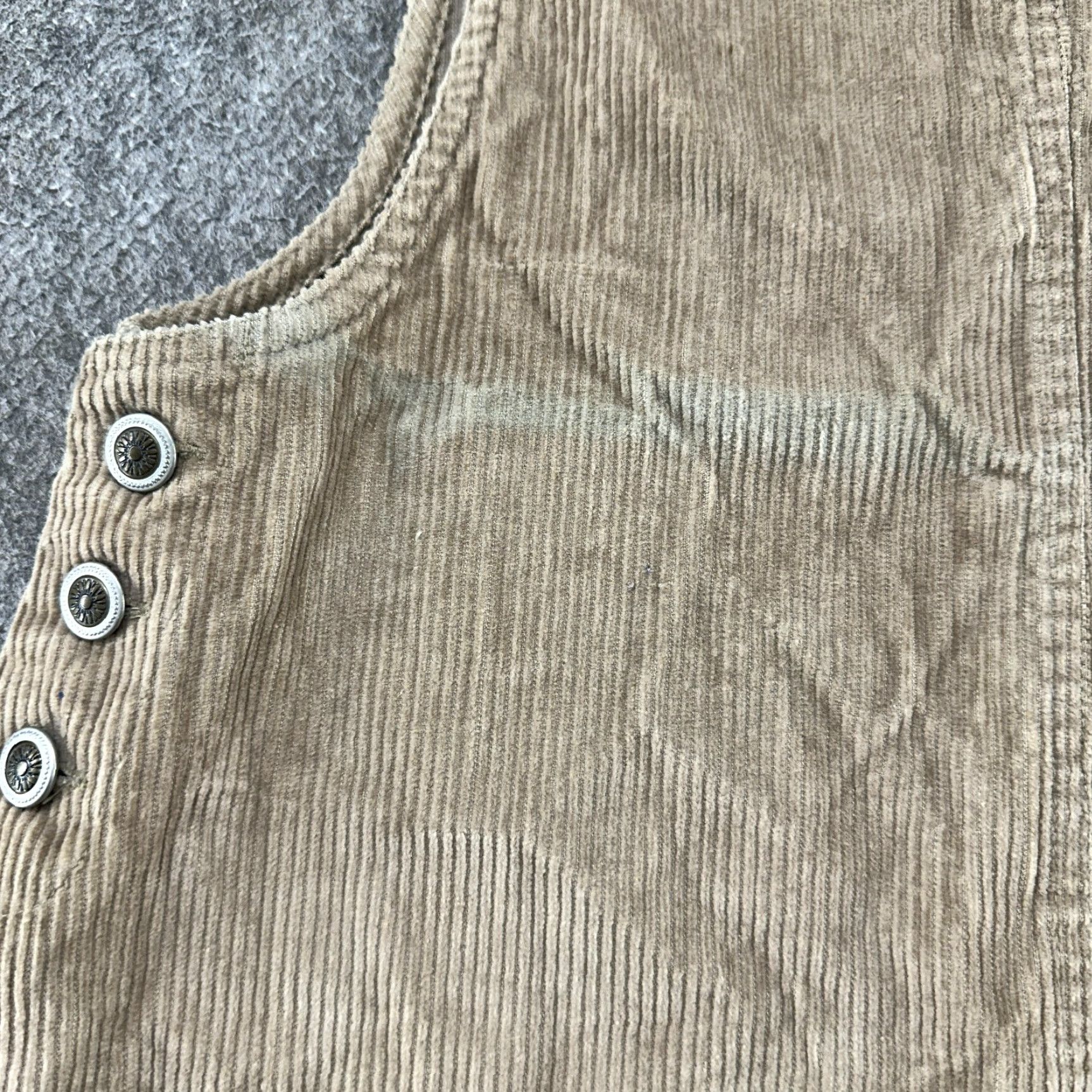 Vintage VINTAGE Byer Too Dress Womens 13 Beige Corduroy Sleeveless Thick Cotton 90s Size XL / US 12-14 / IT 48-50 - 6 Thumbnail
