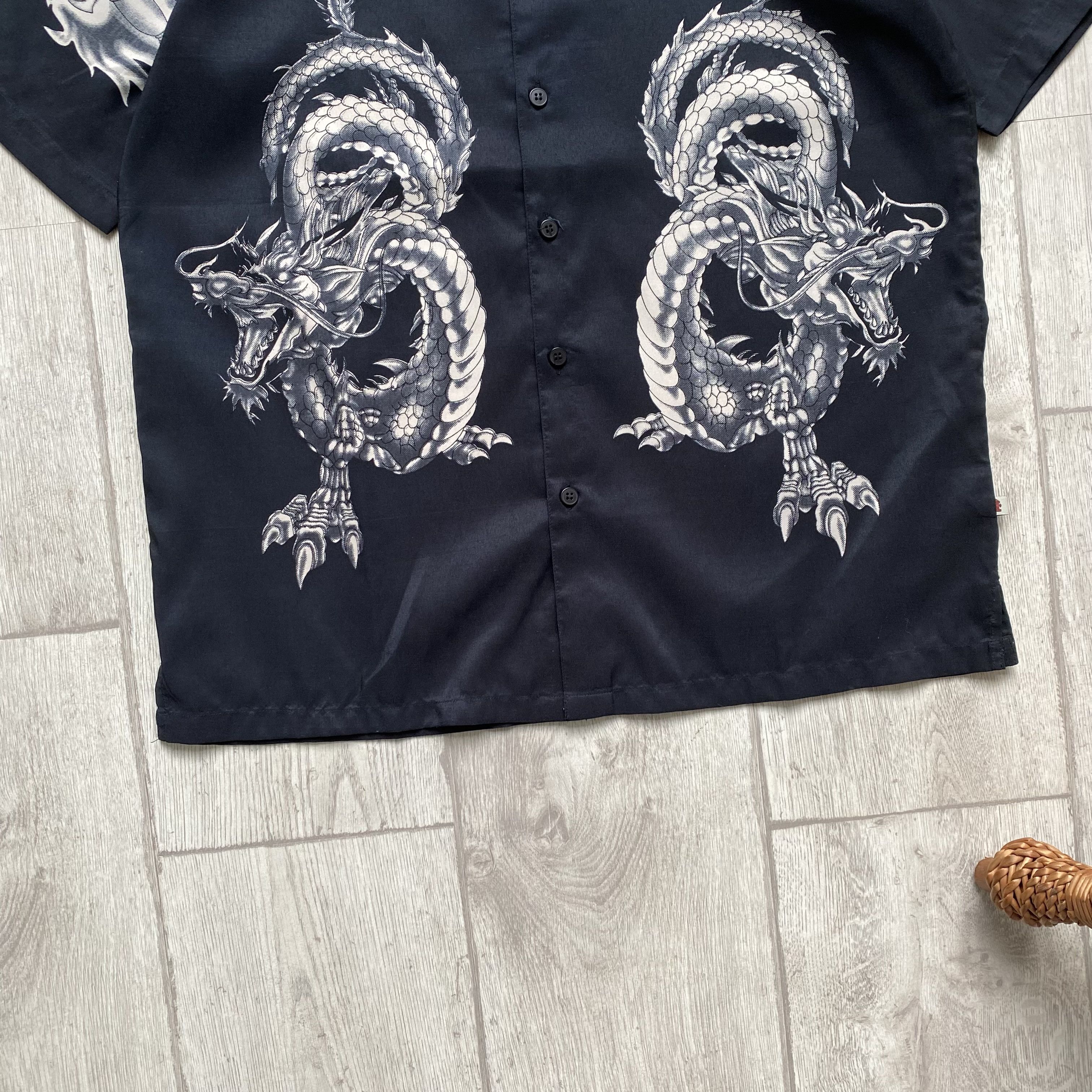 Japanese Brand 🐉 Vintage Dragon Skulls Shirt Japanese Y2K Hawaiian Size US S / EU 44-46 / 1 - 3 Thumbnail