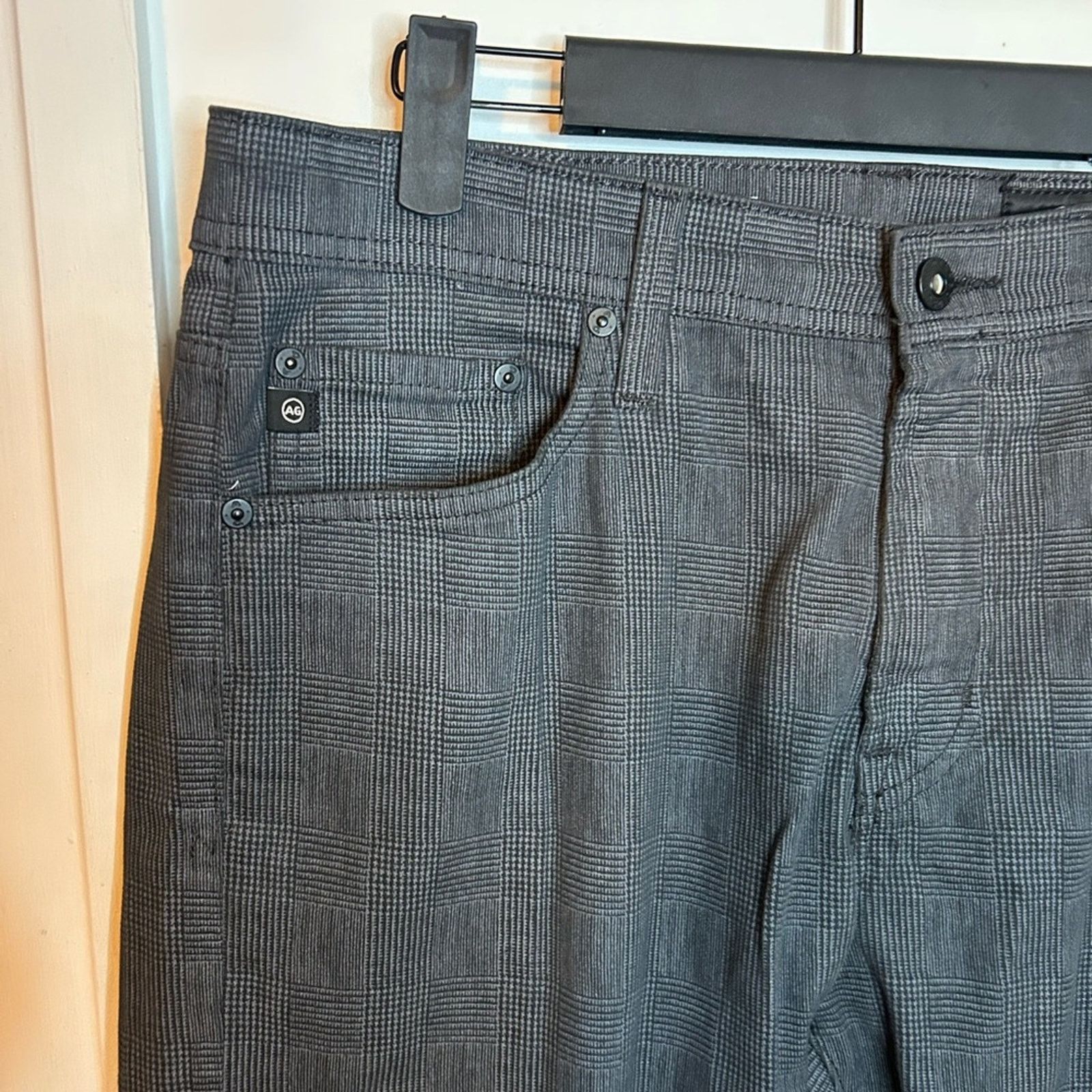AG Adriano Goldschmied Adriano Goldschmied Everett Slim Straight Houndstooth Pant Size US 32 / EU 48 - 5 Thumbnail