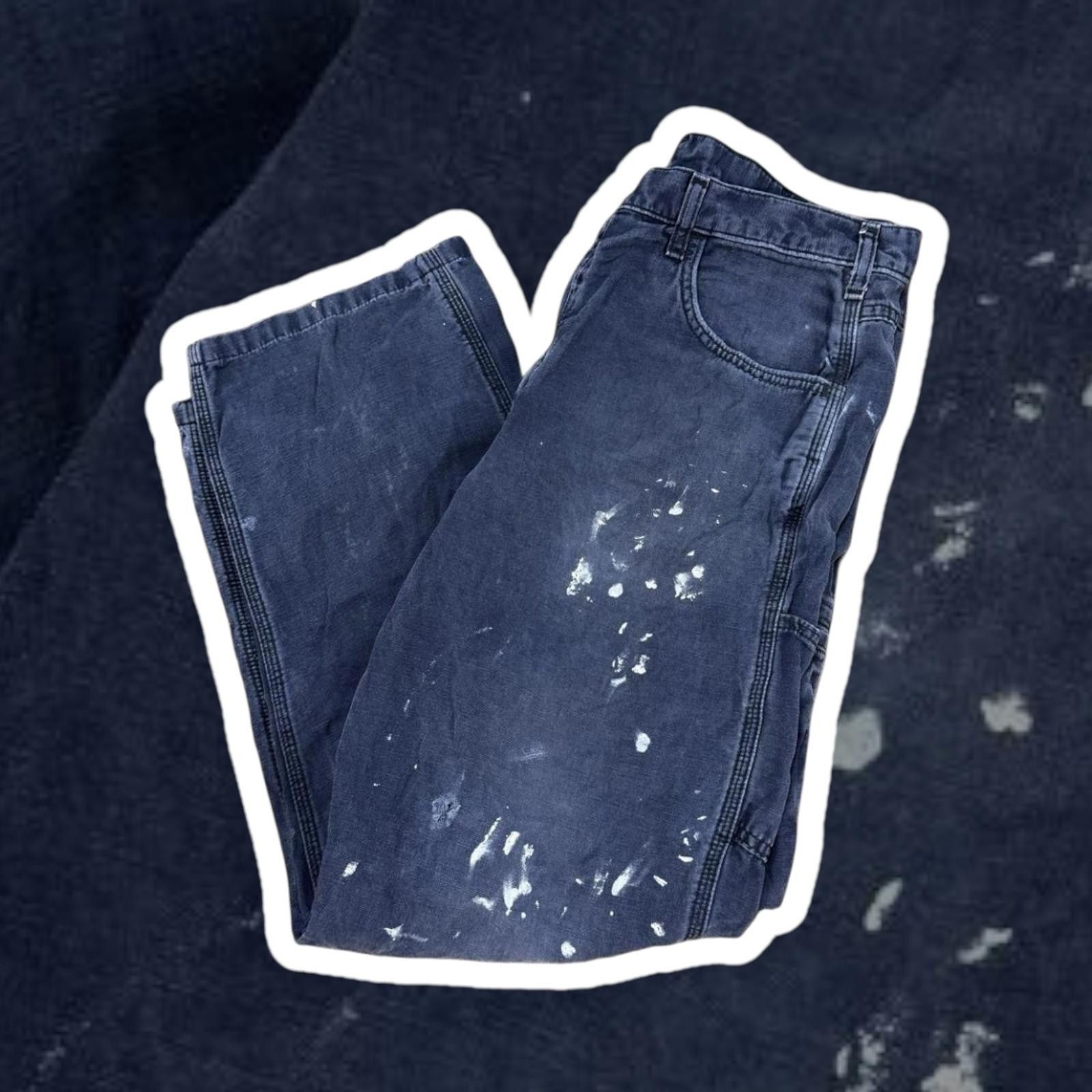 Carhartt Carhartt Work Pants Blue Paint-Stained 36X34 Size US 36 / EU 52 - 1 Thumbnail