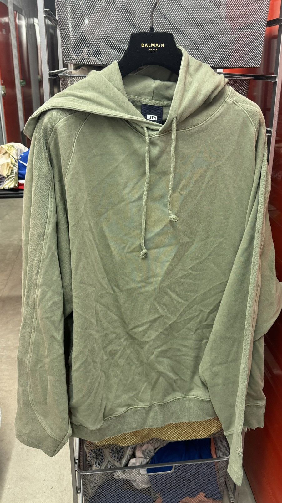 image of NWT Kith Raglan Bleecker Hoodie in Green, Men's (Size 2XL)