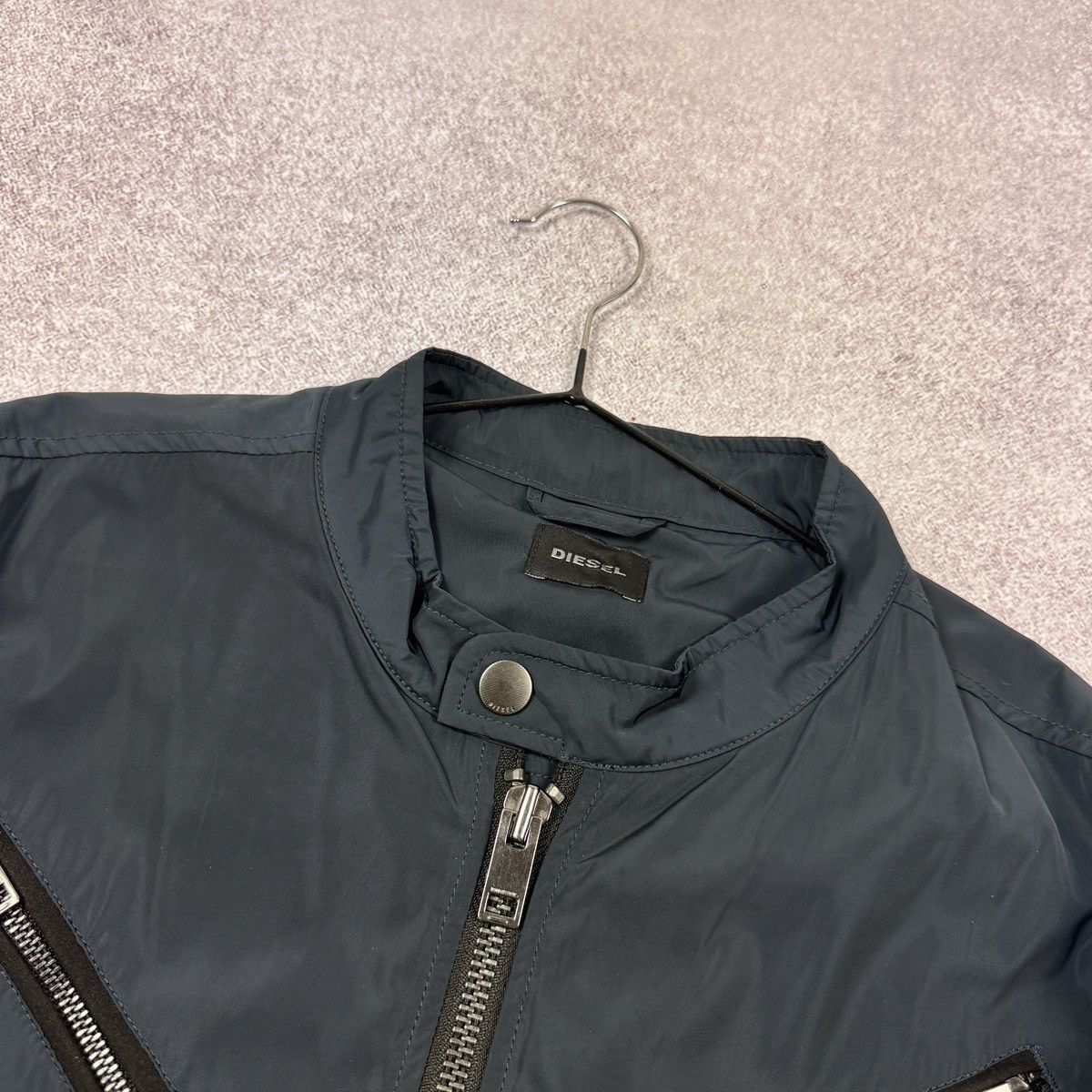 Diesel Men’s Diesel Zipper Teflon Nylon Navy Bomber Jacket Size XL Size US XL / EU 56 / 4 - 5 Thumbnail
