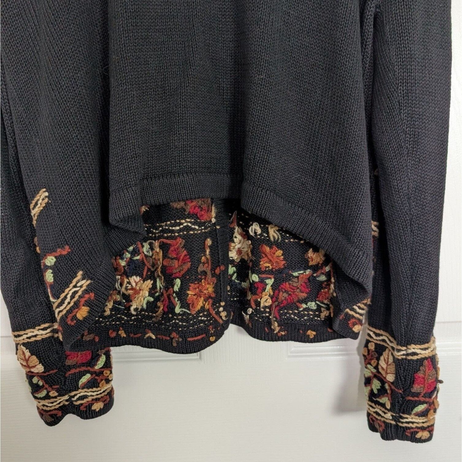 Designer Vintage All Points Embroidered Cardigan Womens Size XL Black Size XL / US 12-14 / IT 48-50 - 10 Thumbnail