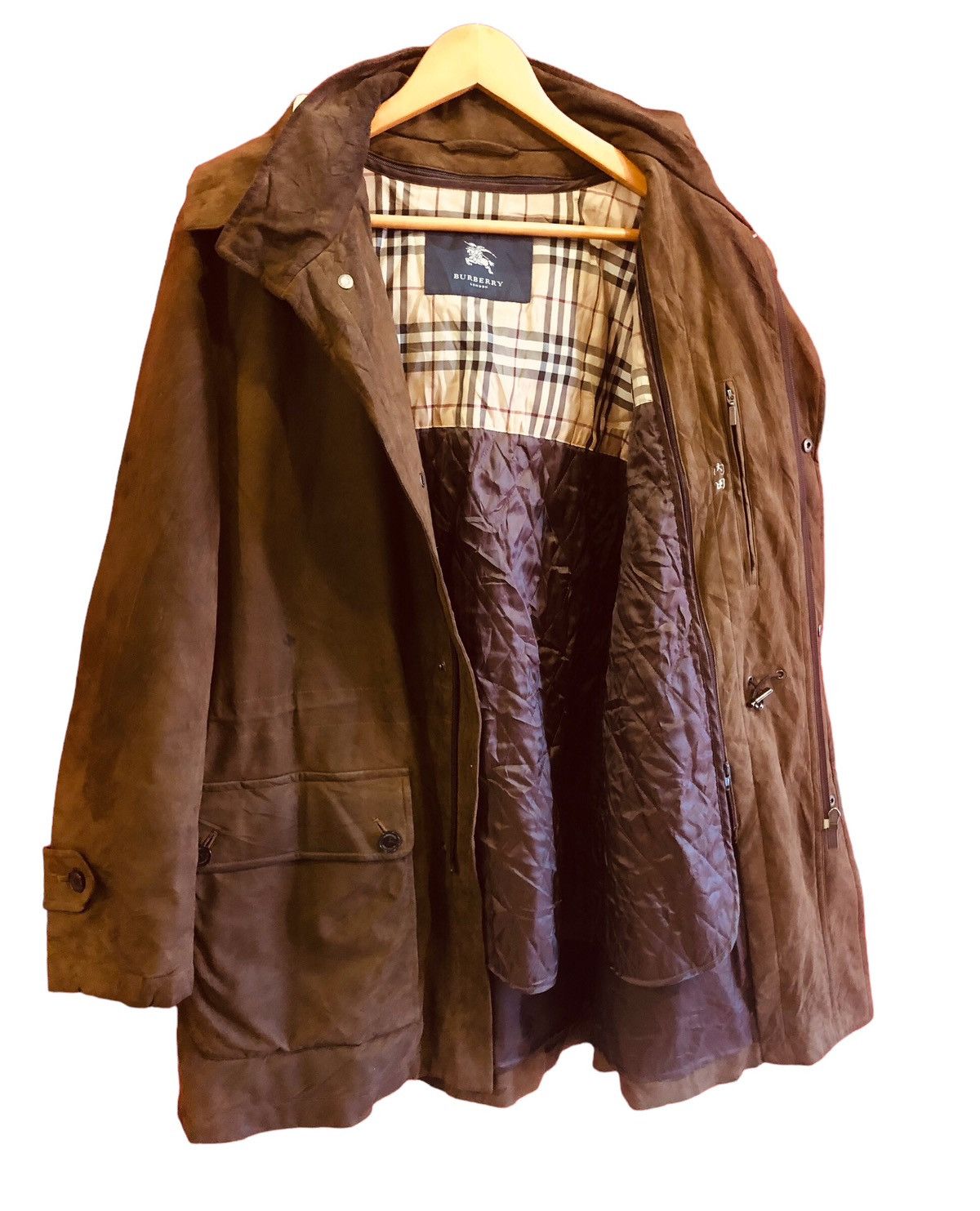 Burberry Burberry Nova Check Hoodie Leather Zipper Jacket Size US M / EU 48-50 / 2 - 7 Thumbnail