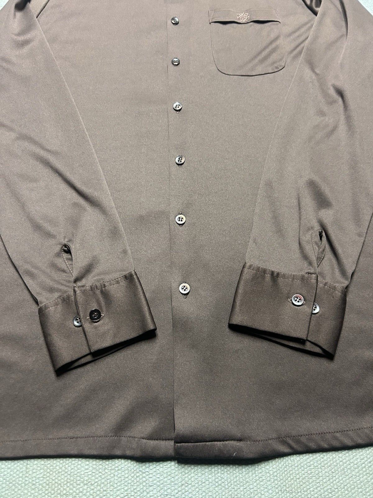 Vintage 70s button shirt polyester California dagger collar XL tall Size US XL / EU 56 / 4 - 2 Thumbnail