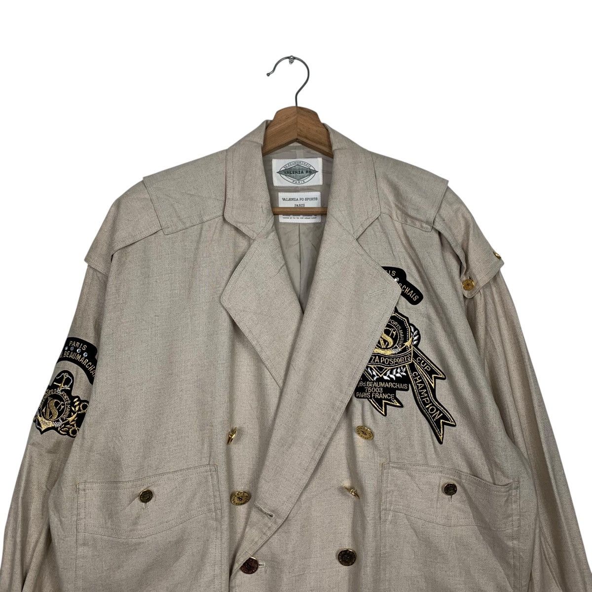Japanese Brand VALENZA PO PARIS Double Collar Lightweight Jacket #2464-C111 Size M / US 6-8 / IT 42-44 - 2 Thumbnail