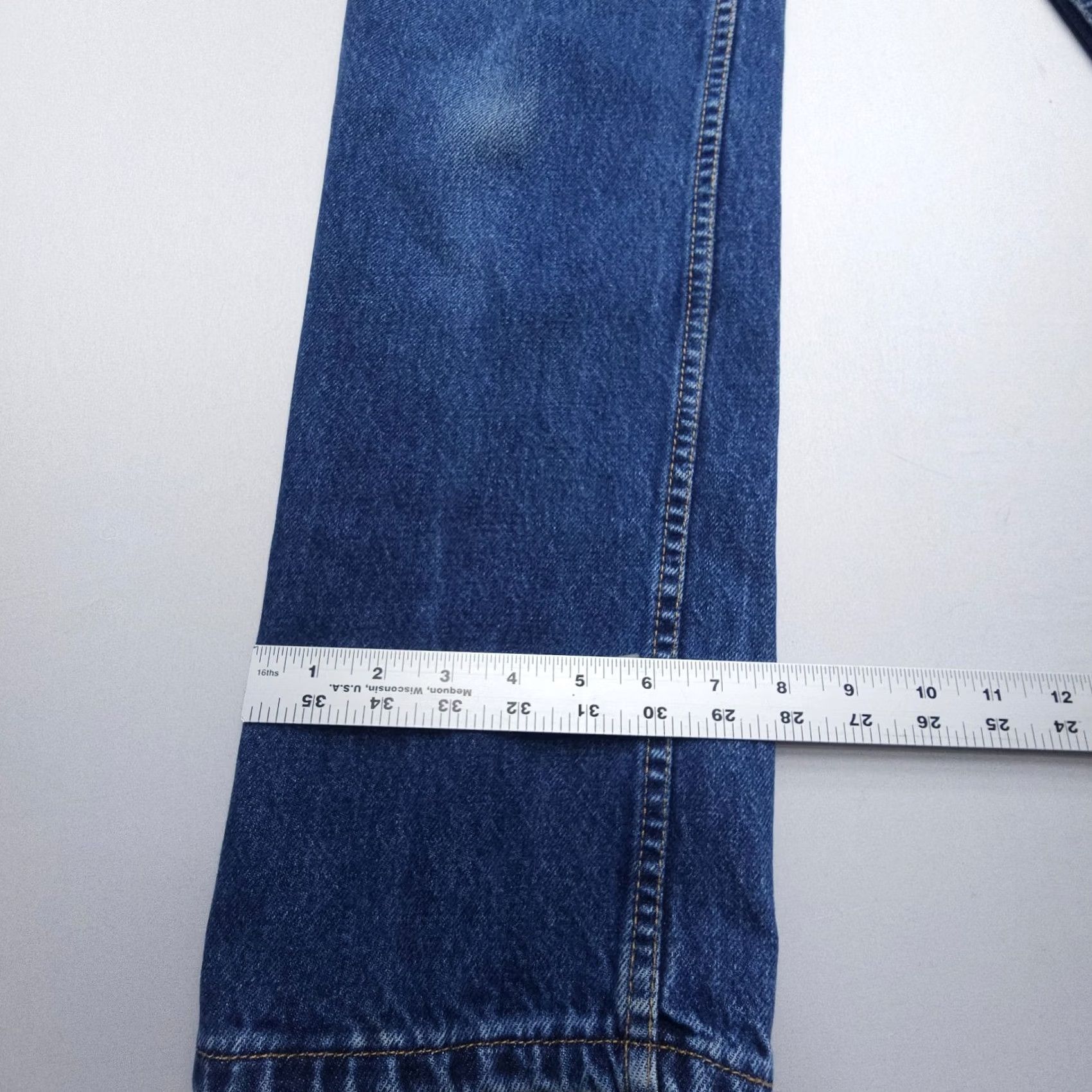 Levi's VINTAGE Levi's 505 Jeans Women's Dark Wash 32in Inseam Size 8 90s Rigid Straight Denim Size 30" / US 8 / IT 44 - 7 Thumbnail