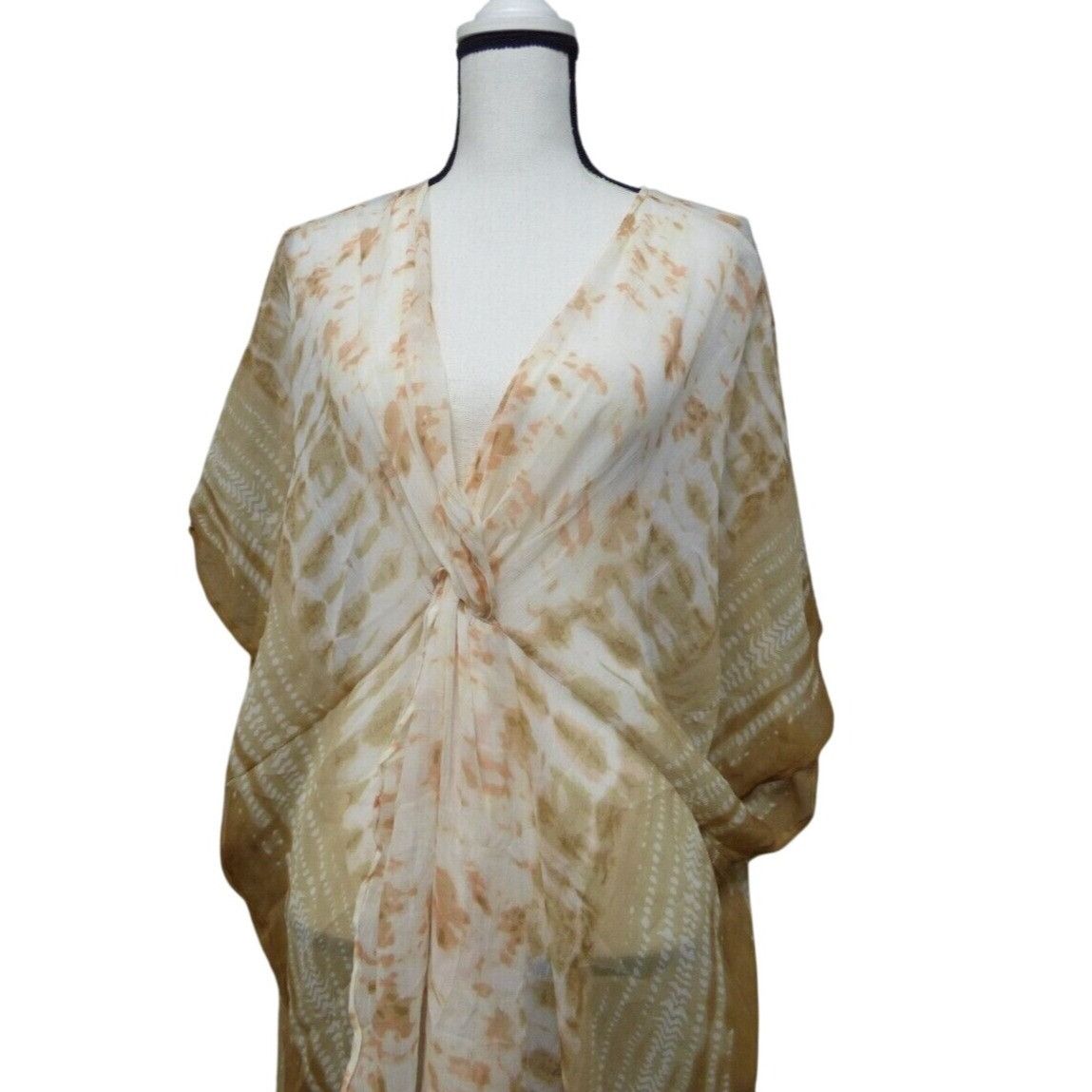 Other INC International Concepts Tie-Dyed Knot Cover Up, Neutral Size ONE SIZE - 3 Thumbnail
